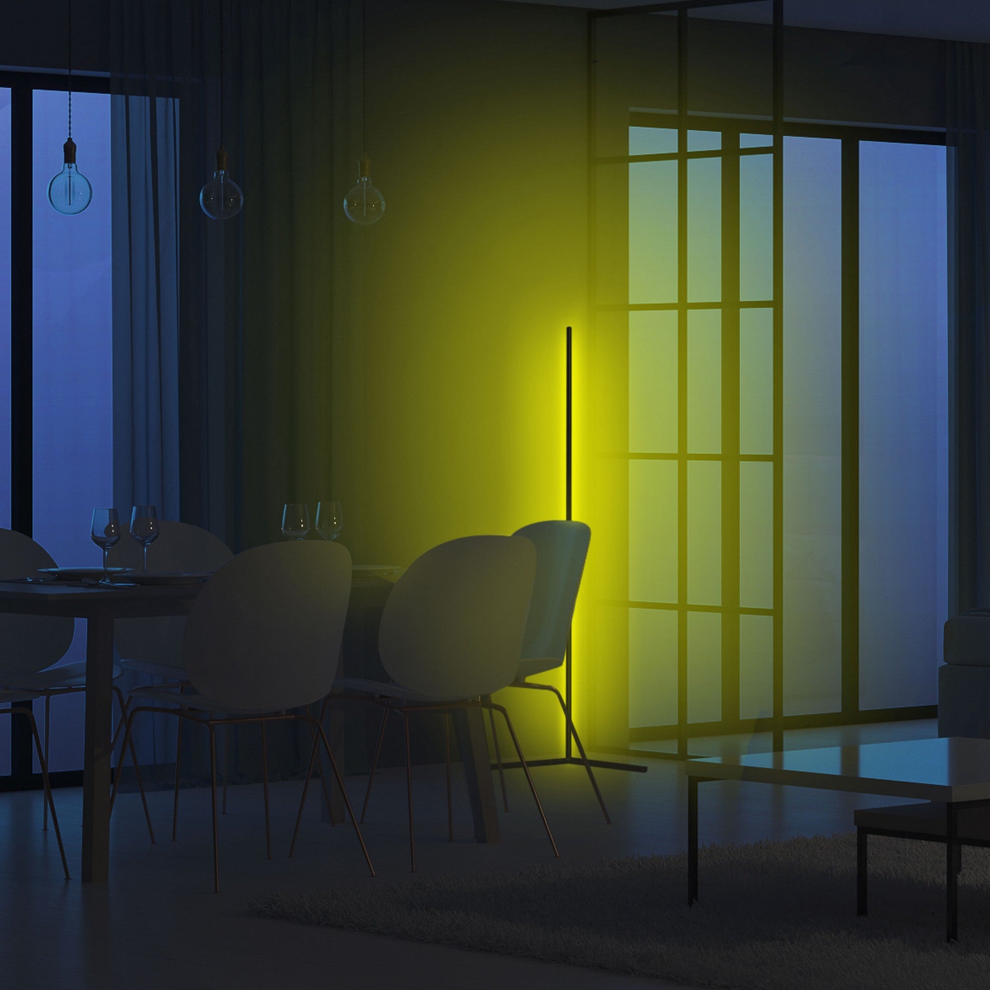 Candeeiro de Pé – 120 cm – Amarelo – Alumínio