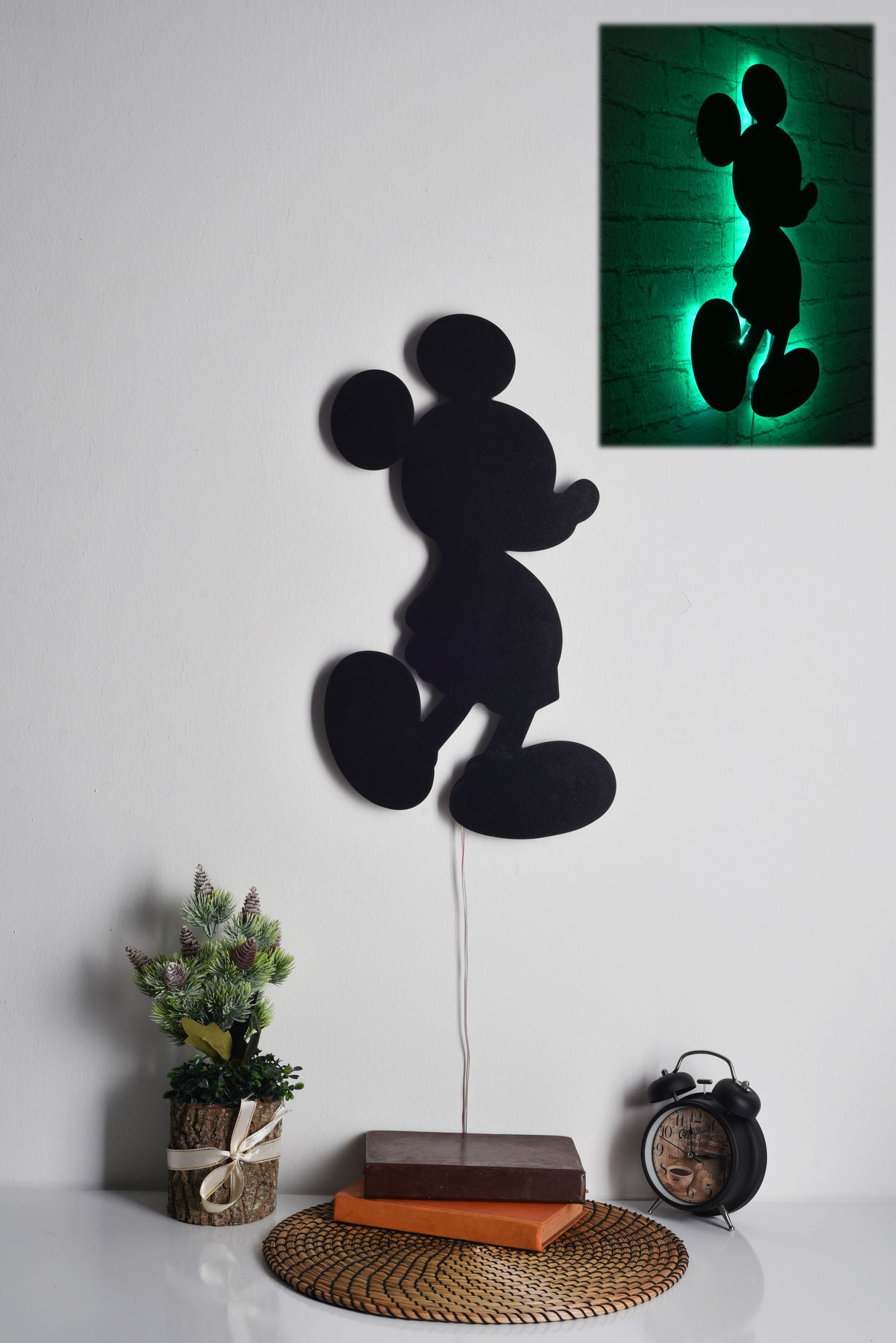Candeeiro LED Mickey Mouse Green - Iluminação Decorativa Premium