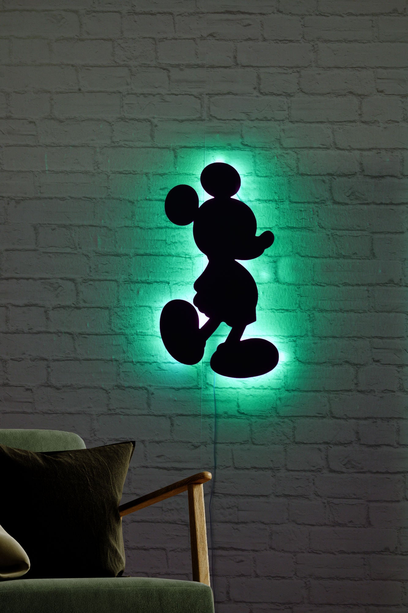 Candeeiro LED Mickey Mouse Green - Iluminação Decorativa Premium