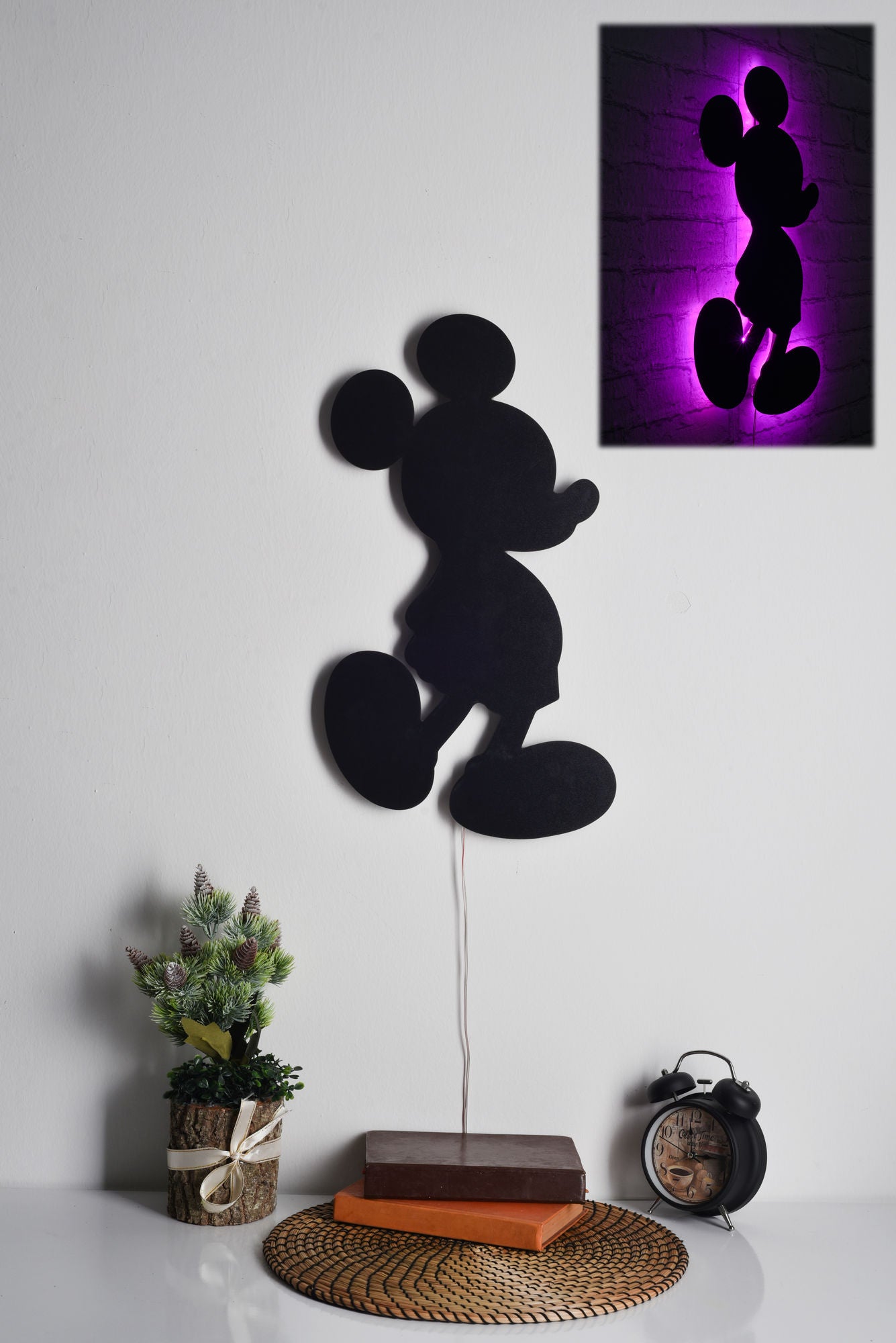 Candeeiro LED Mickey Mouse Pink - Iluminação Decorativa Premium
