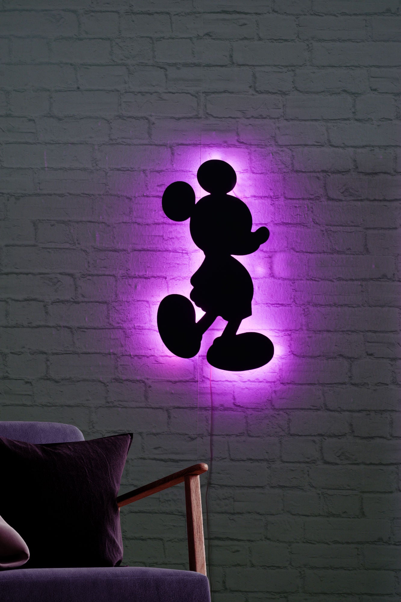 Candeeiro LED Mickey Mouse Pink - Iluminação Decorativa Premium