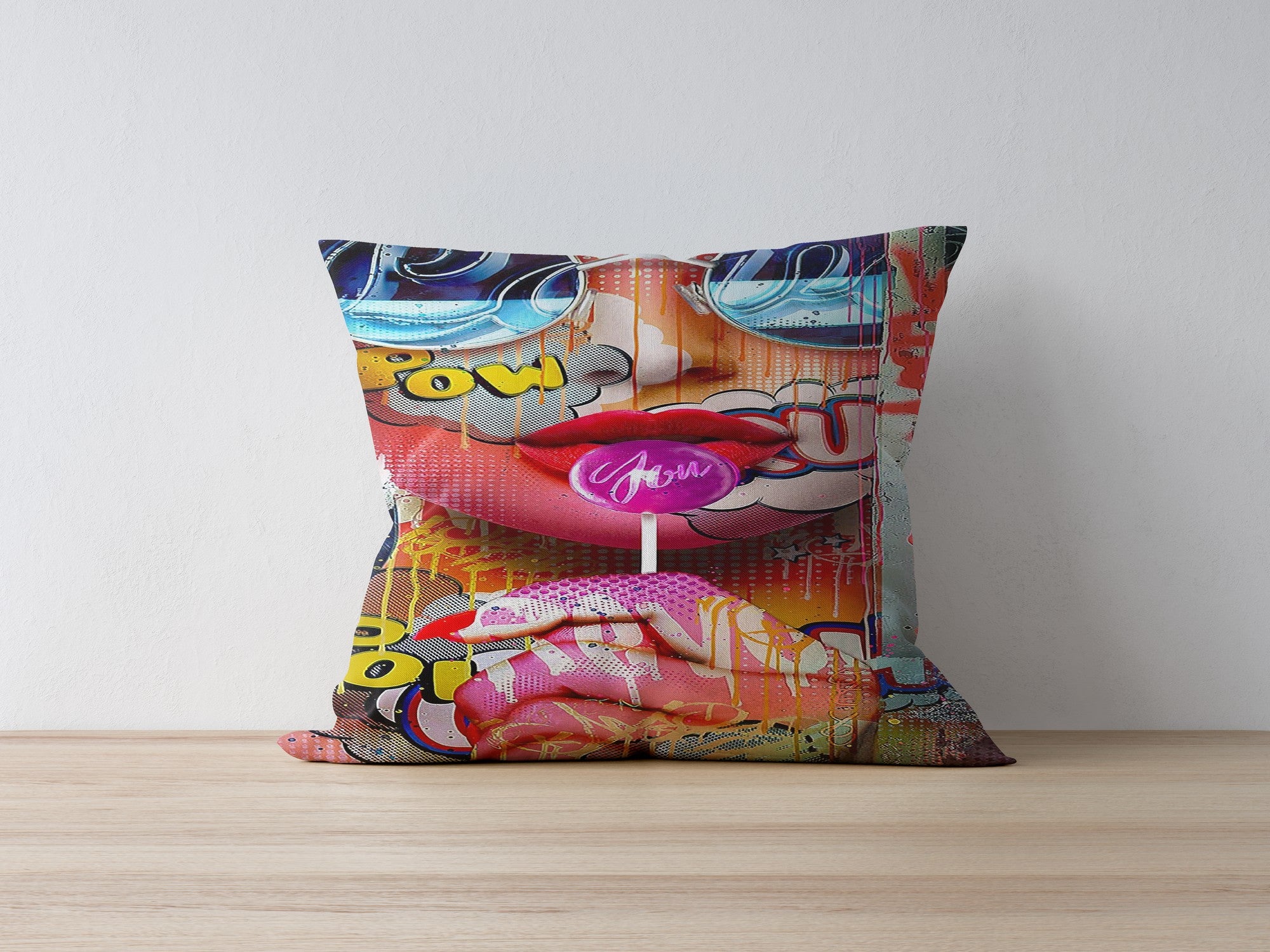 Capa de almofada – 43 x 43 cm – Multicolorido – 50% poliéster / 50% algodão