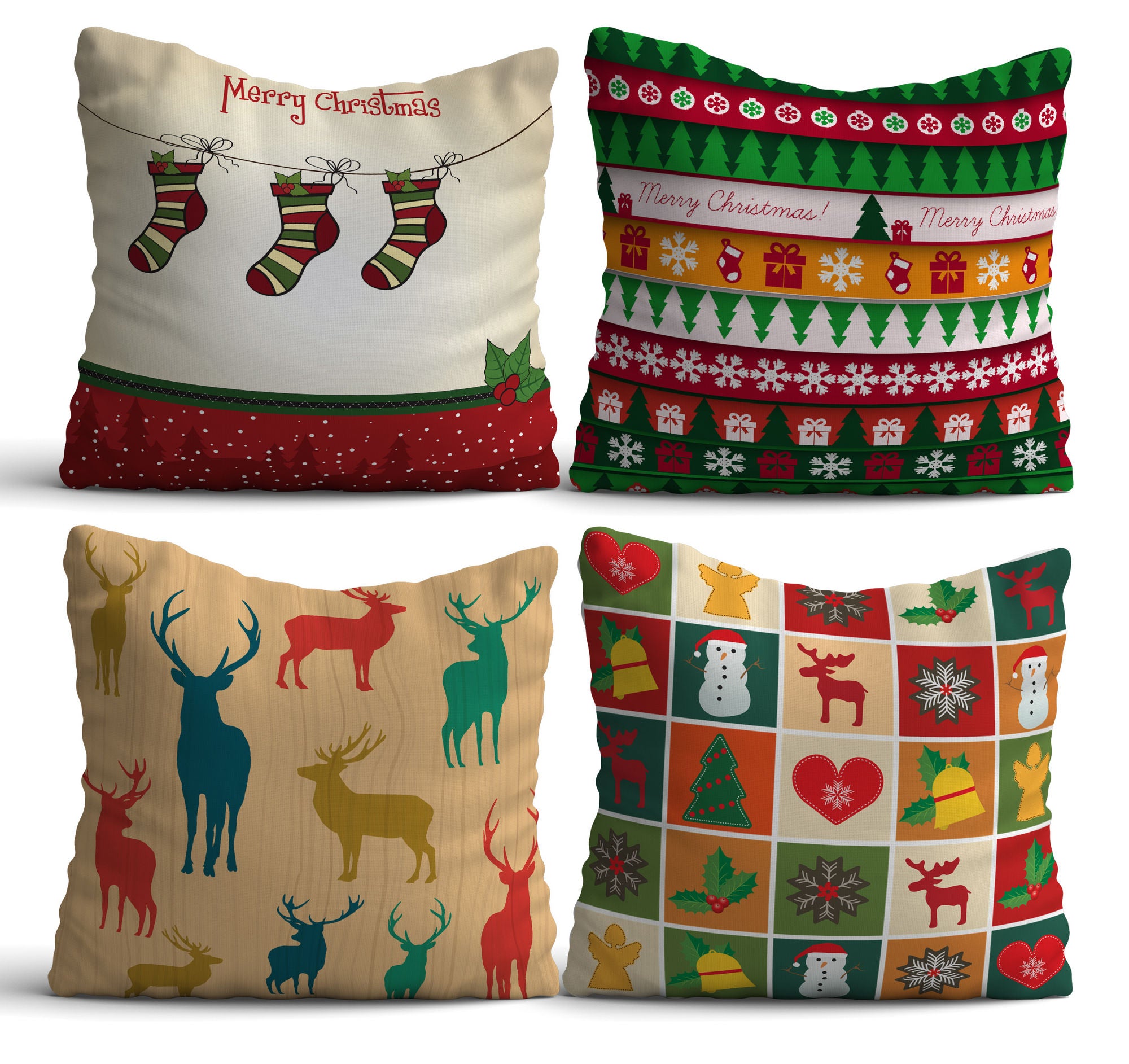 Conjunto de almofadas – 43 x 43 cm – Multicolorido – Algodão/Poliéster