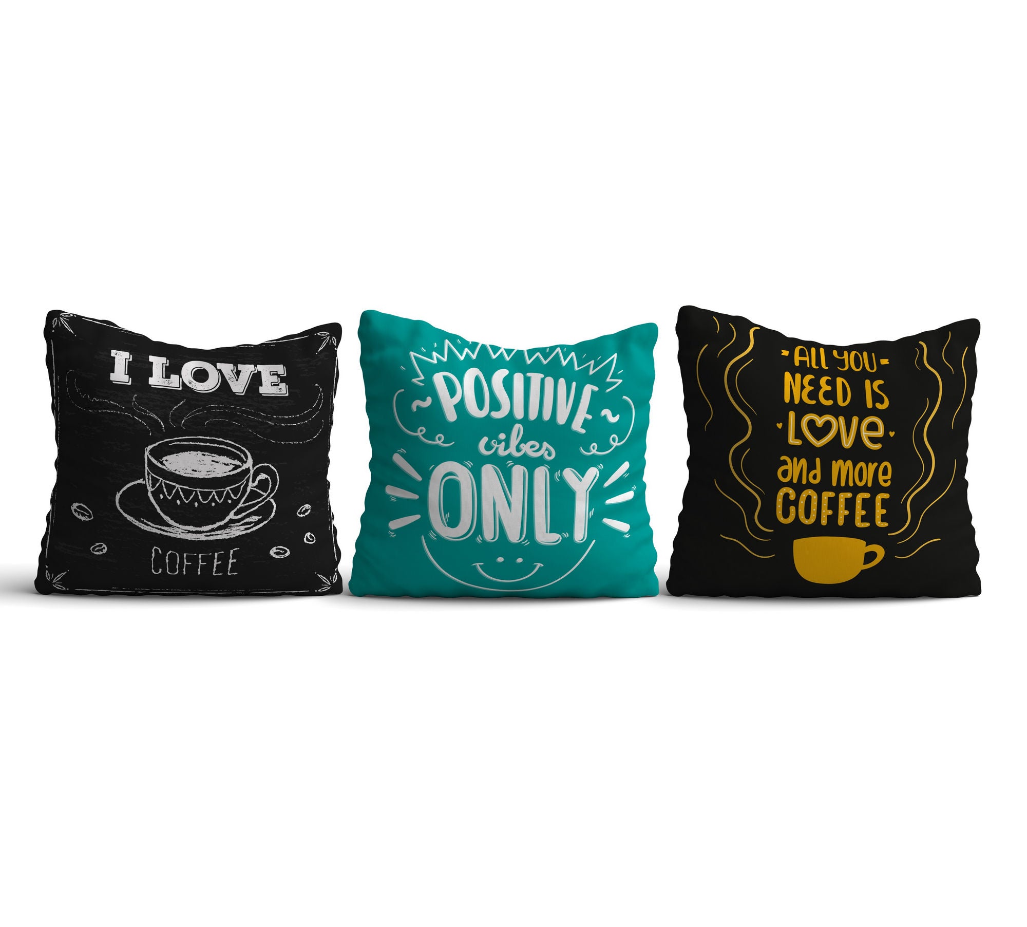 Conjunto de almofadas – 43 x 43 cm – Multicolorido – Algodão e poliéster
