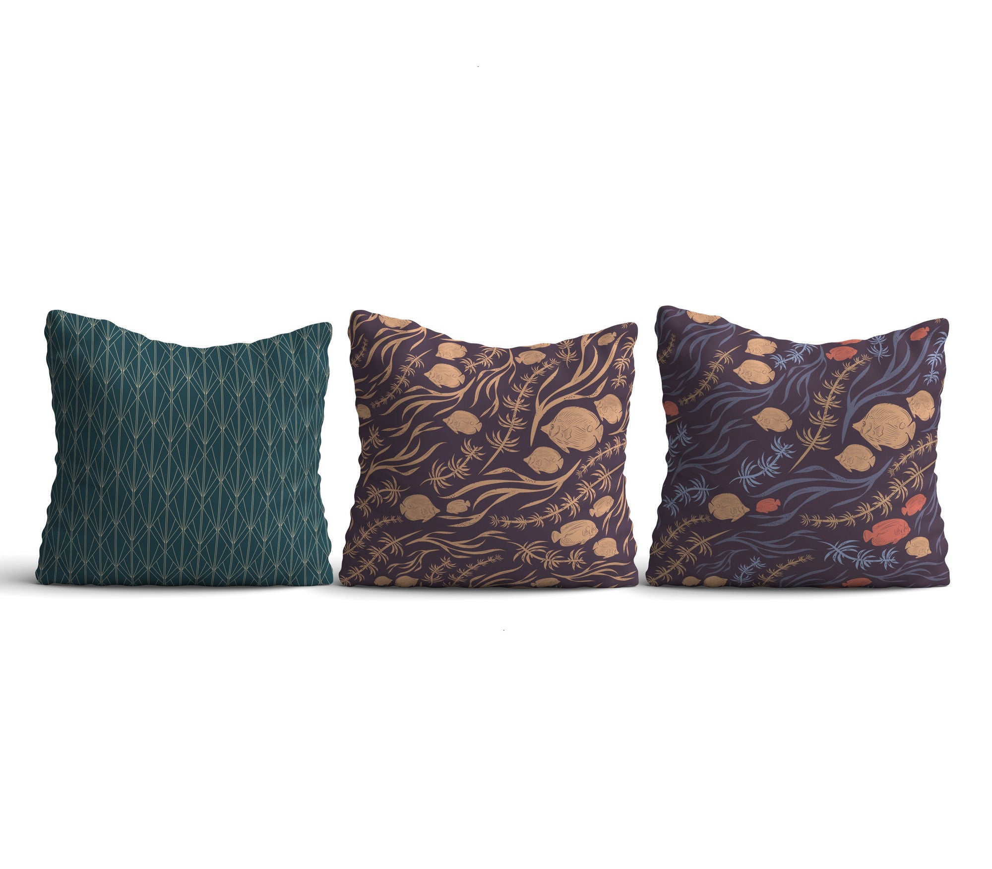 Conjunto de almofadas – 43 x 43 cm – Multicolorido – Algodão e poliéster