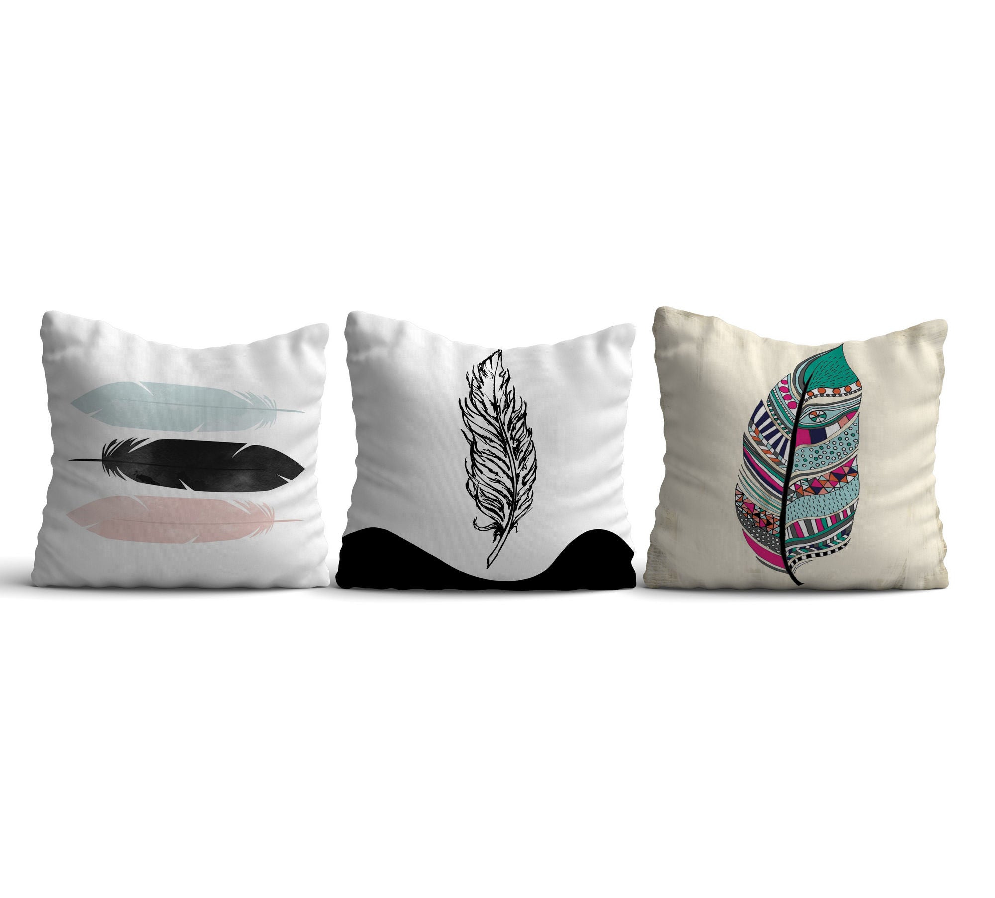 Conjunto de almofadas – 43 x 43 cm – Multicolorido – Algodão e Poliéster