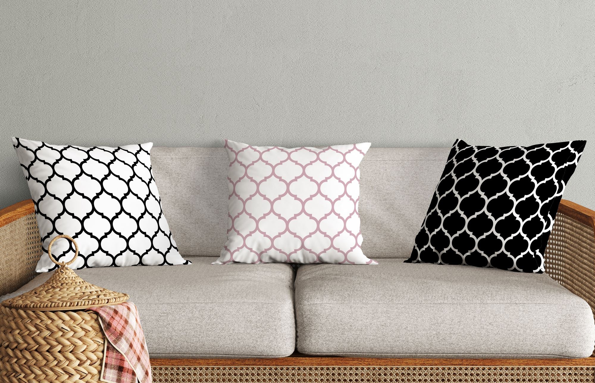 Conjunto de almofadas – 43 x 43 cm – Multicolorido – Algodão e poliéster