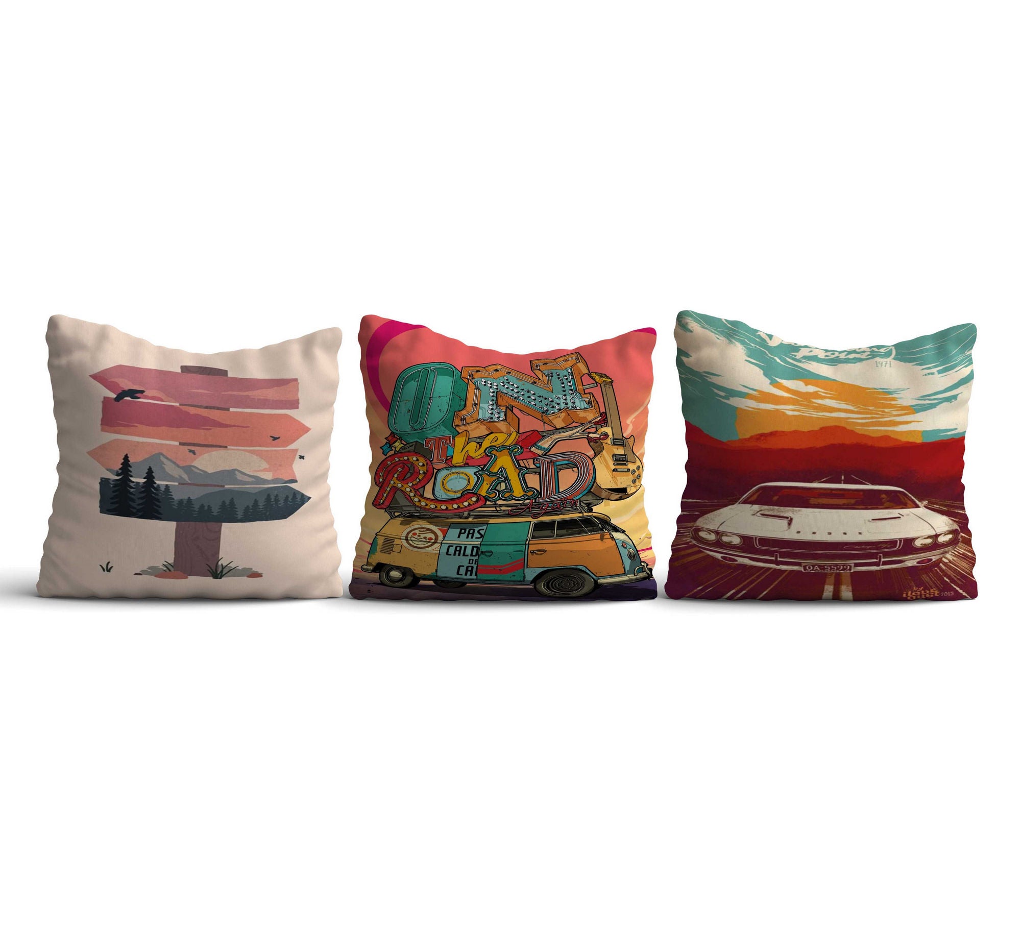 Conjunto de almofadas – 43 x 43 cm – Multicolorido – Algodão e poliéster