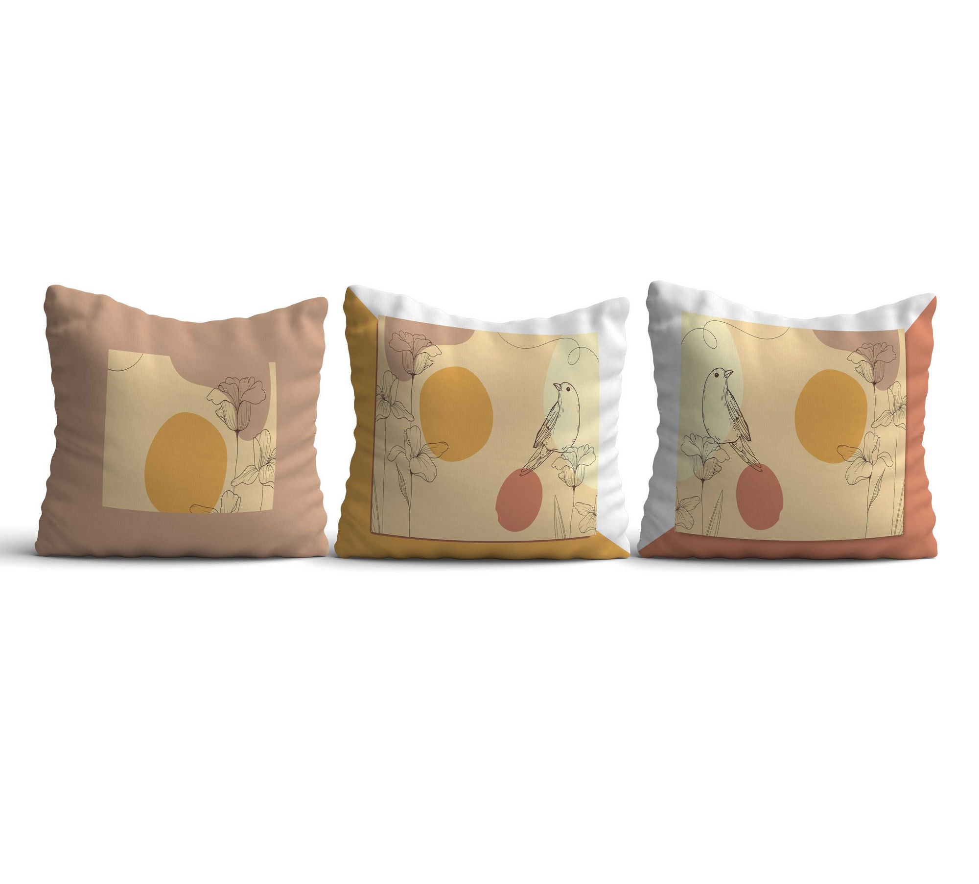 Conjunto de almofadas – 43 x 43 cm – Multicolorido – 50% Algodão / 50% Poliéster