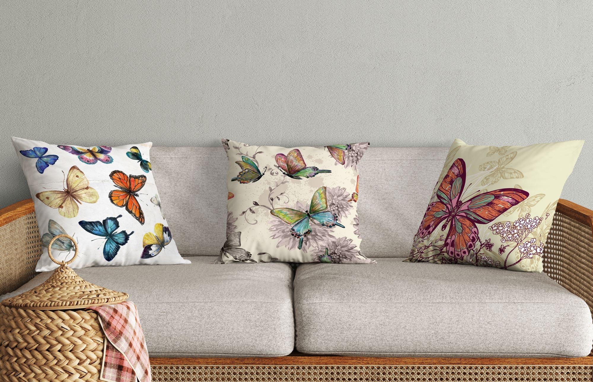 Conjunto de capa de almofada (3 peças) - Multicolorido