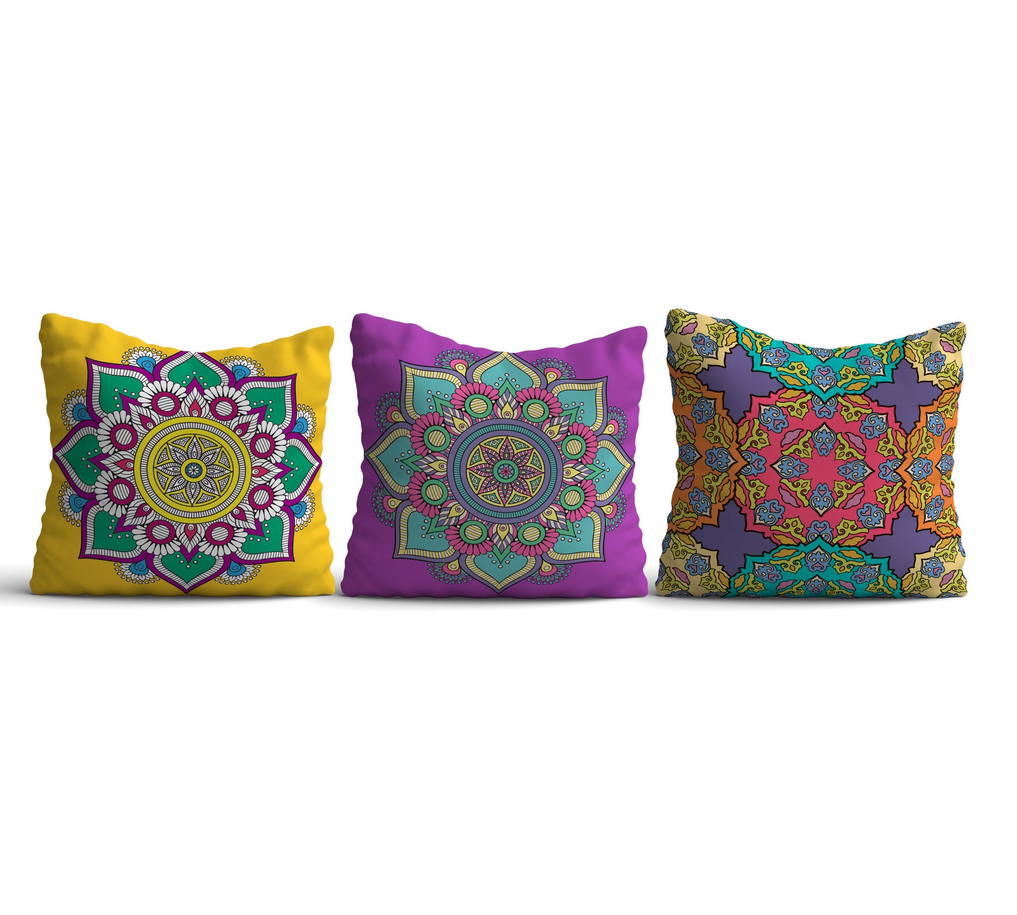 Conjunto de capa de almofada (3 peças) - Multicolorido