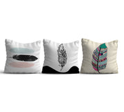 Conjunto de capas de almofada – 43 x 43 cm – Multicolorido – Algodão/Poliéster