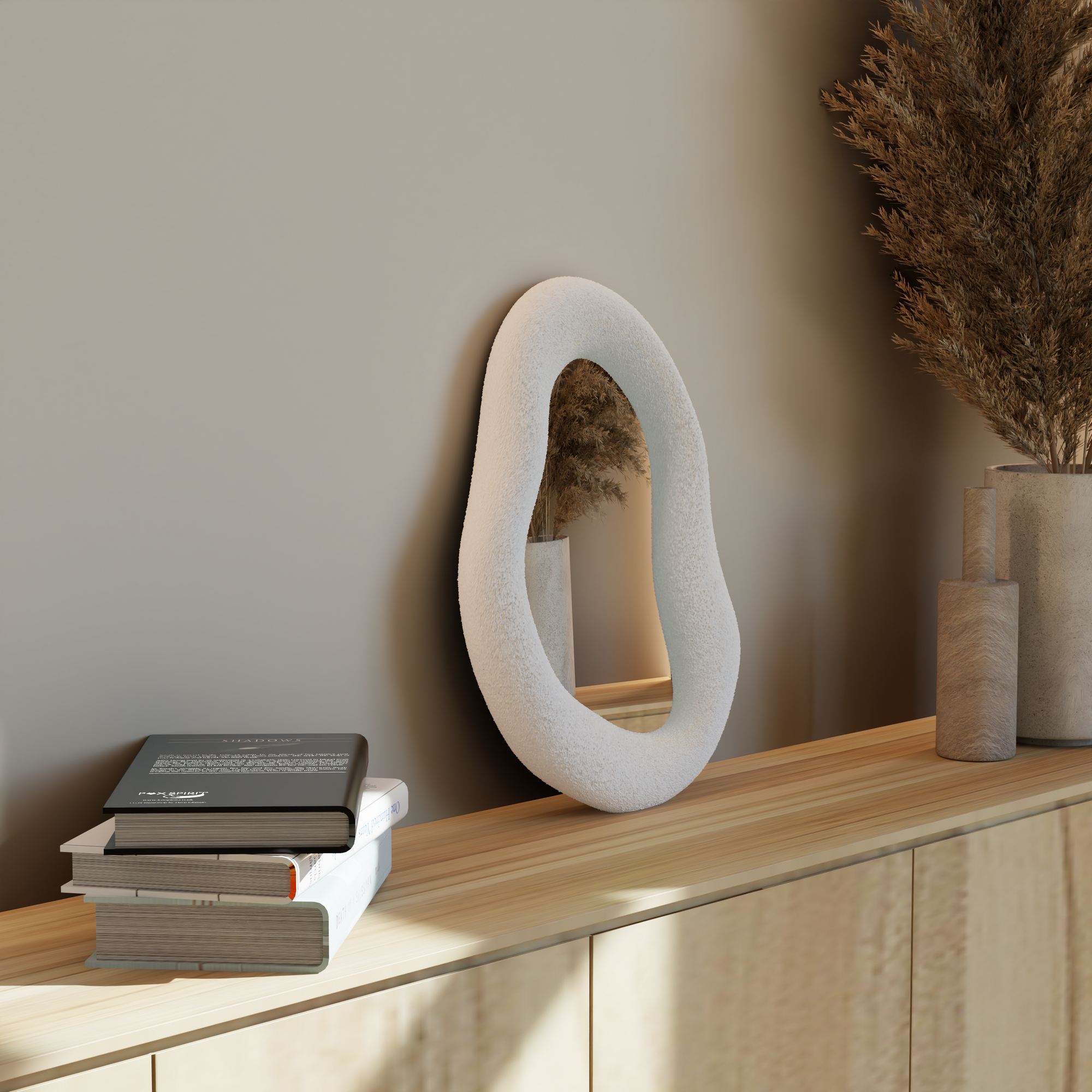 Espelho Decorativo-Wabi Sabi Eclipse-Branco
