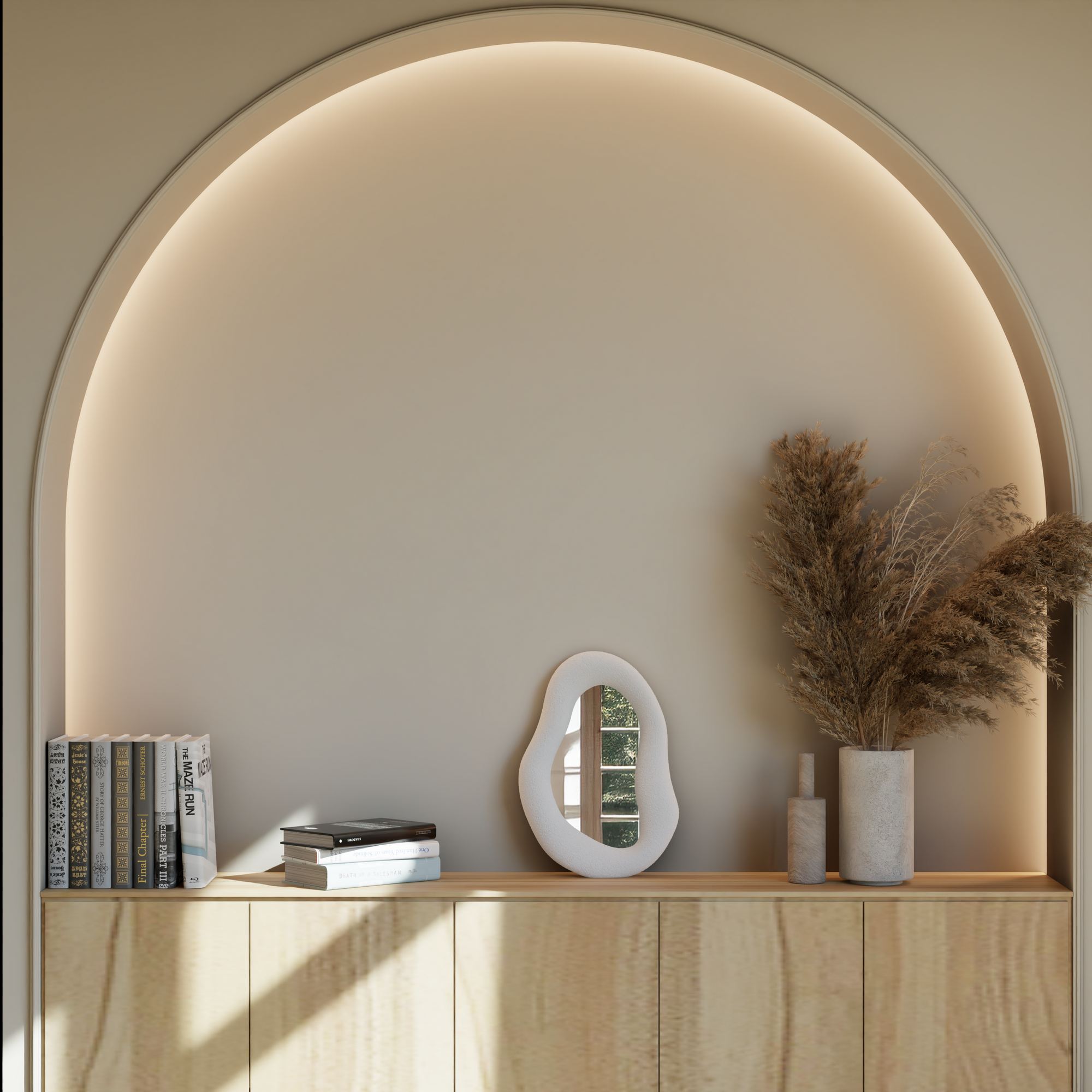 Espelho Decorativo-Wabi Sabi Eclipse-Branco