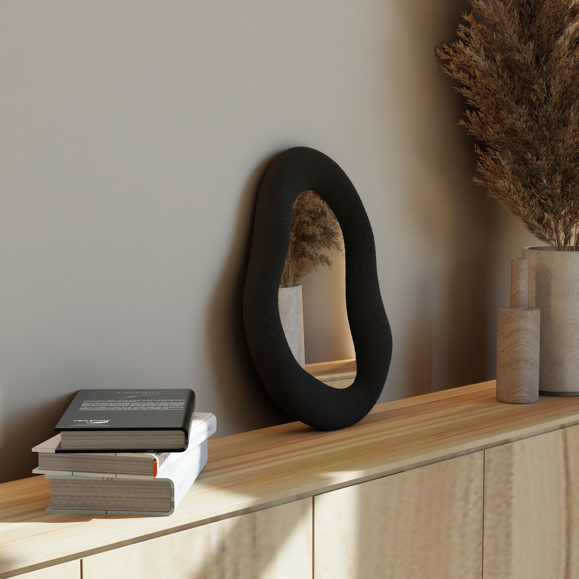 Espelho Decorativo-Wabi Sabi Eclipse-Preto