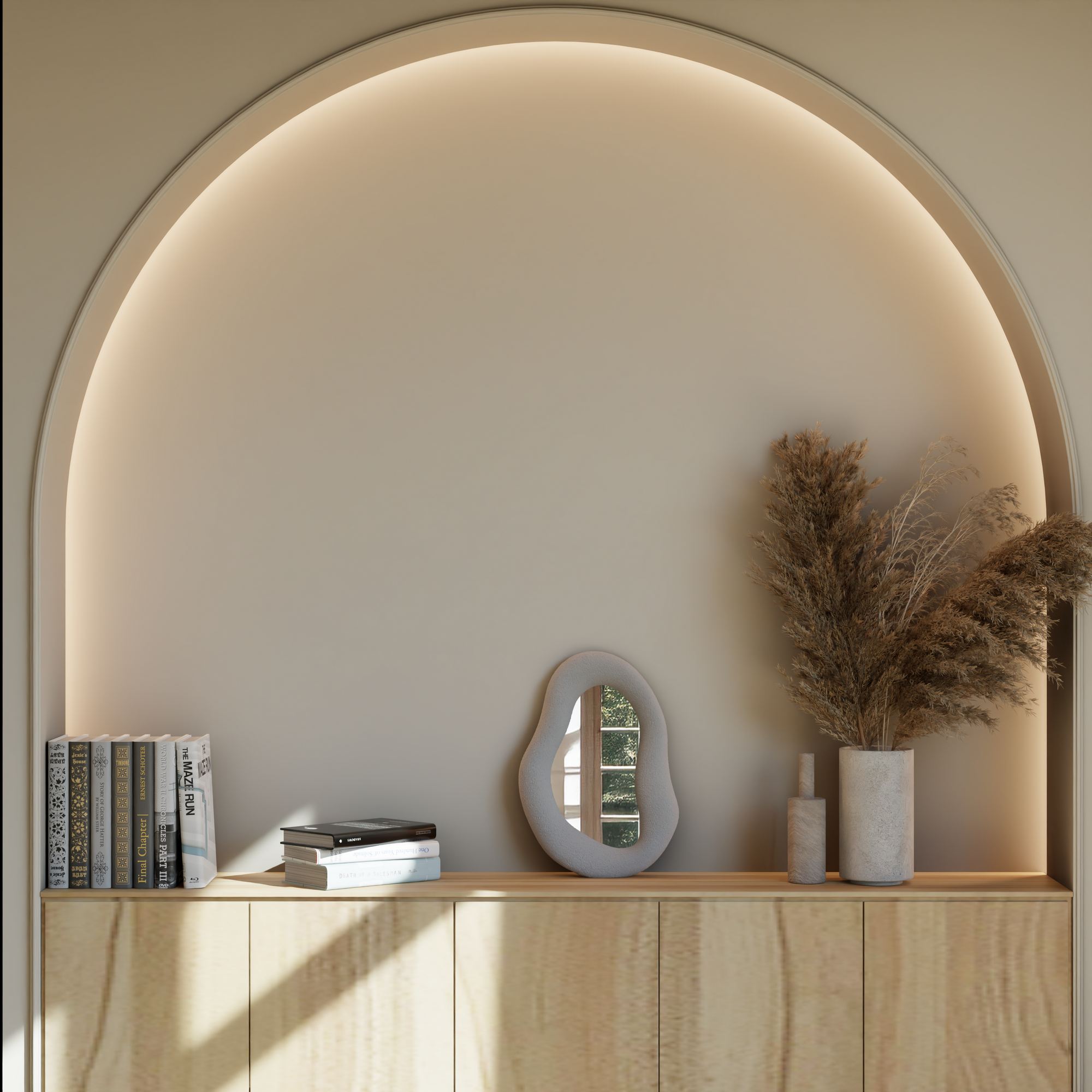 Espelho Decorativo-Wabi Sabi Eclipse-Cinza Concreto