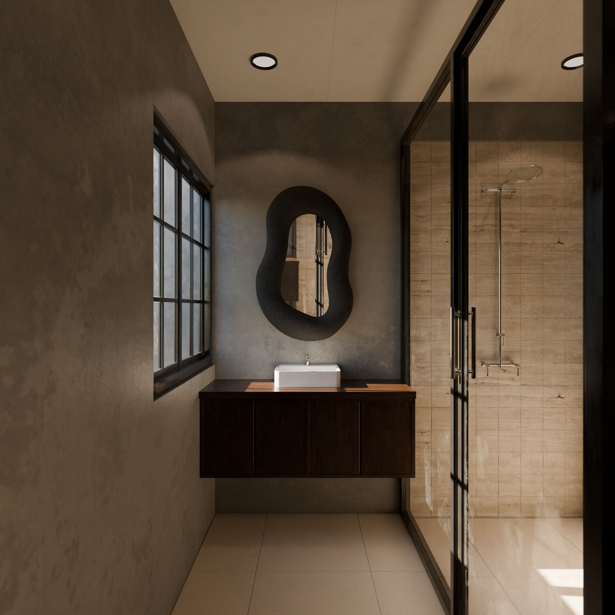 Espelho Decorativo-Wabi Sabi Wabi-Preto