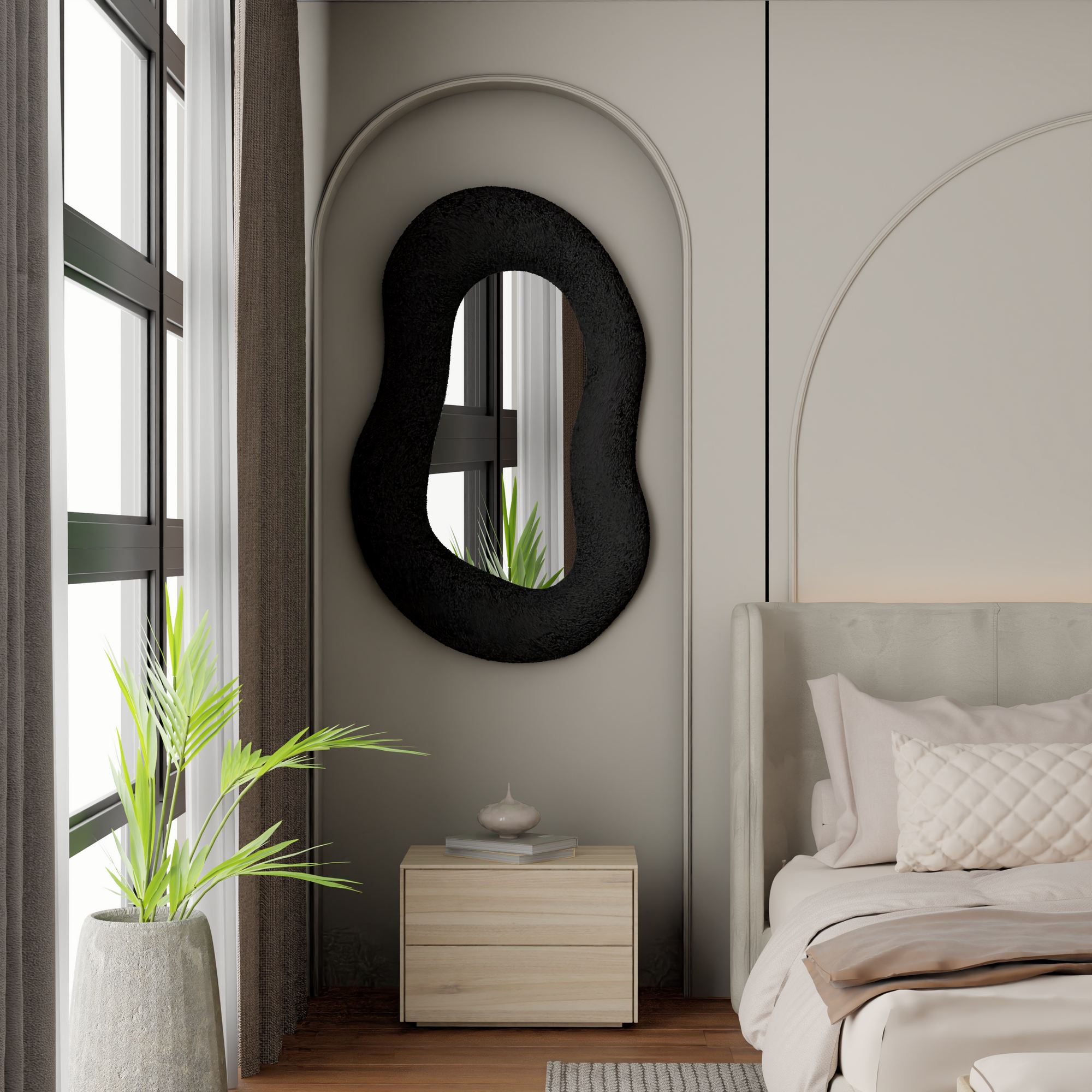 Espelho Decorativo-Wabi Sabi Wabi-Preto