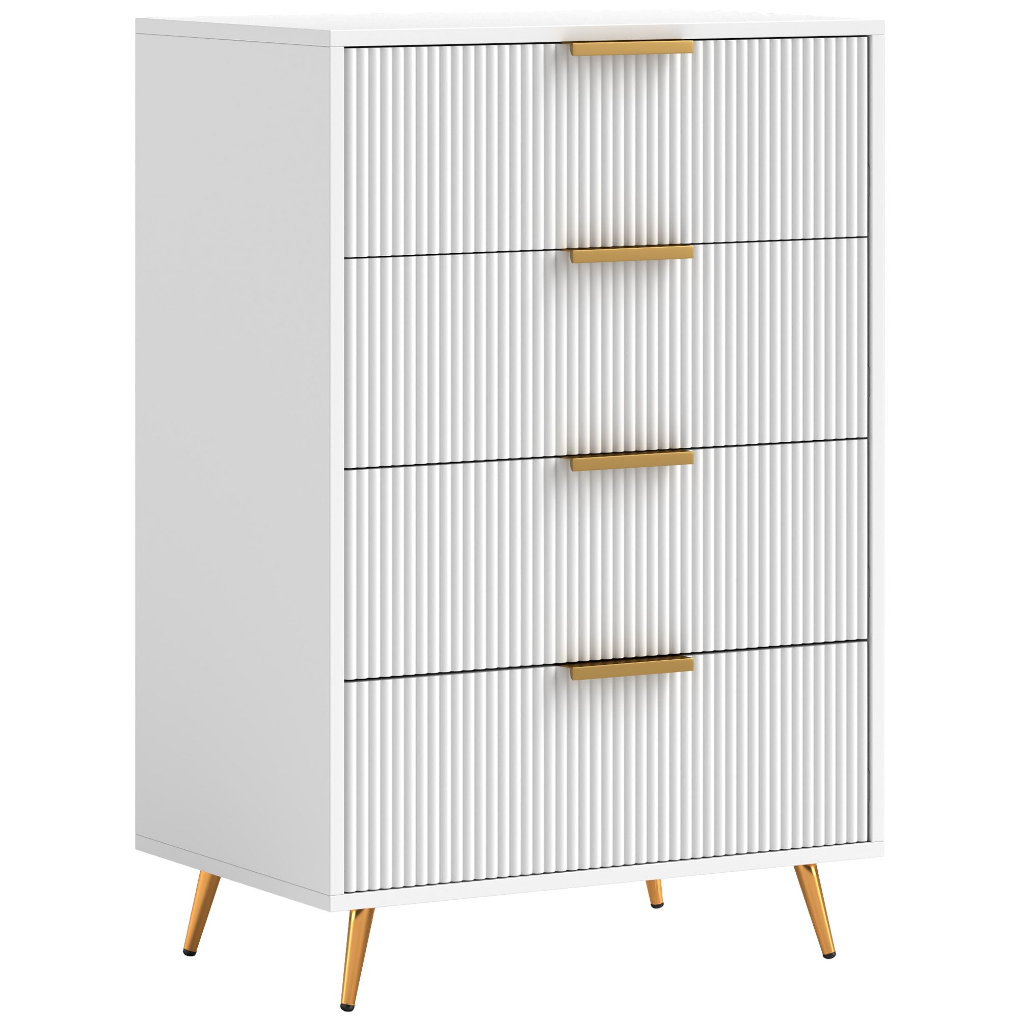 Cómoda Moderna com 4 Gavetas 60x40x90 cm - Branco