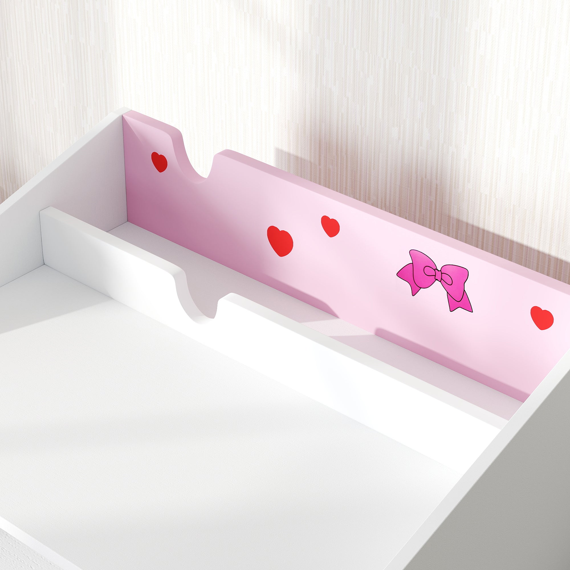 Conjunto de Secretária e Cadeira para Crianças - Rosa - 69x50x75 cm