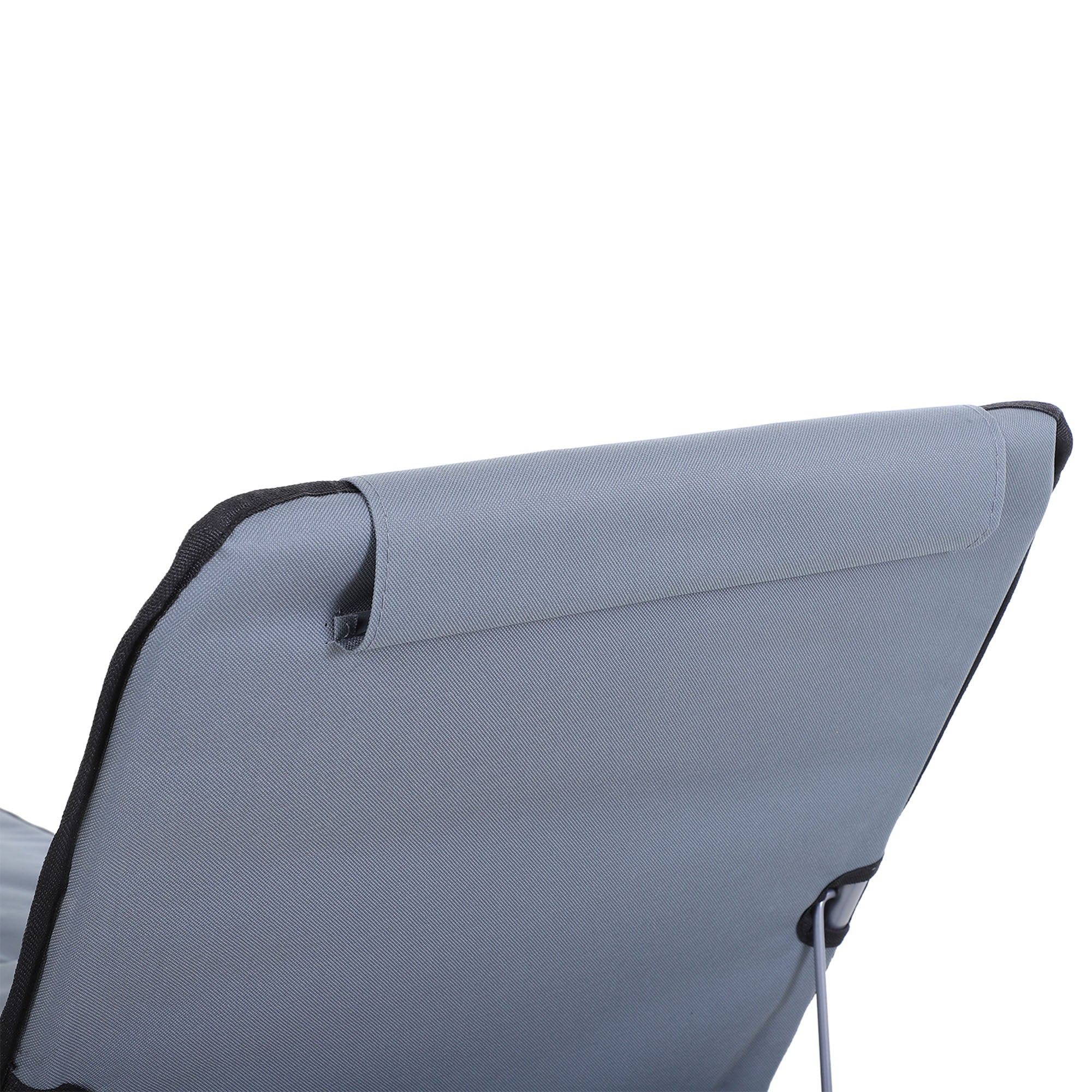 Conjunto de 2 Esteiras de Praia com Encosto Reclinável em 5 Níveis Cinza 48x134x33-43 cm