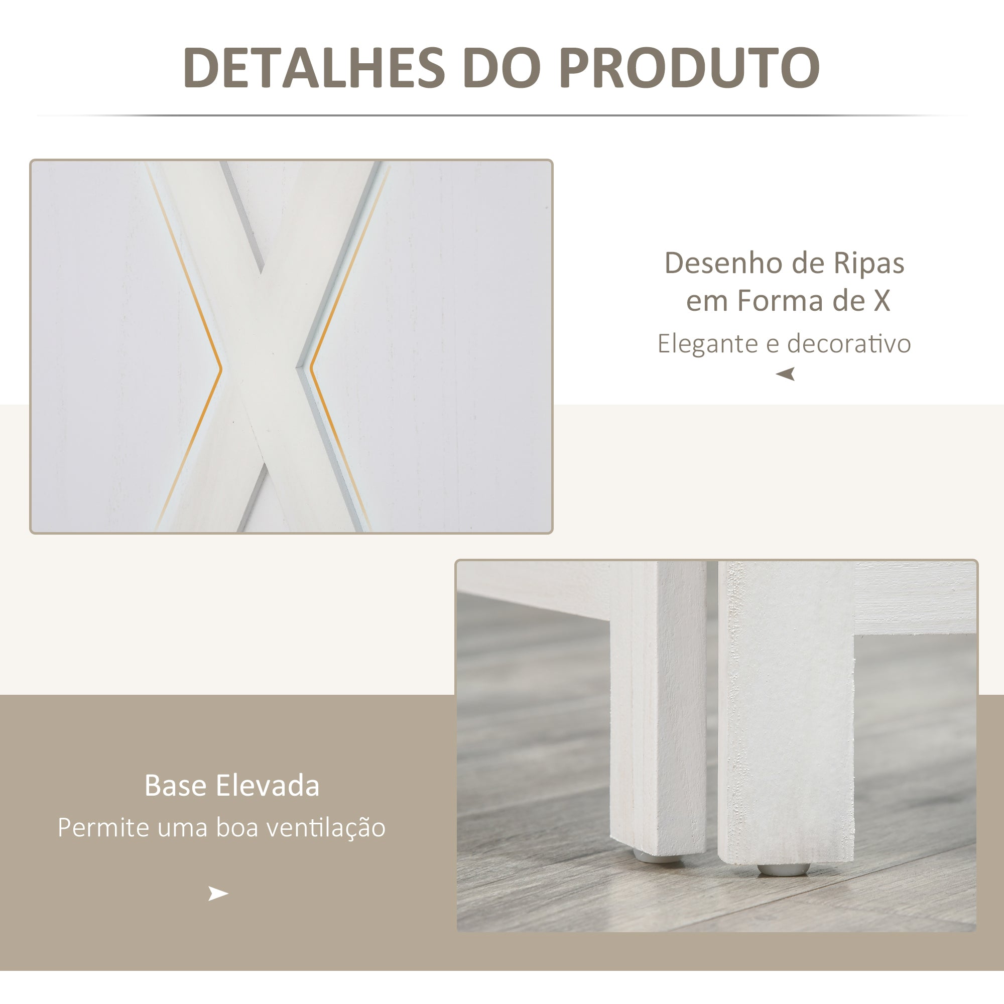 Biombo Separador de Ambientes 136,5x170cm Branco