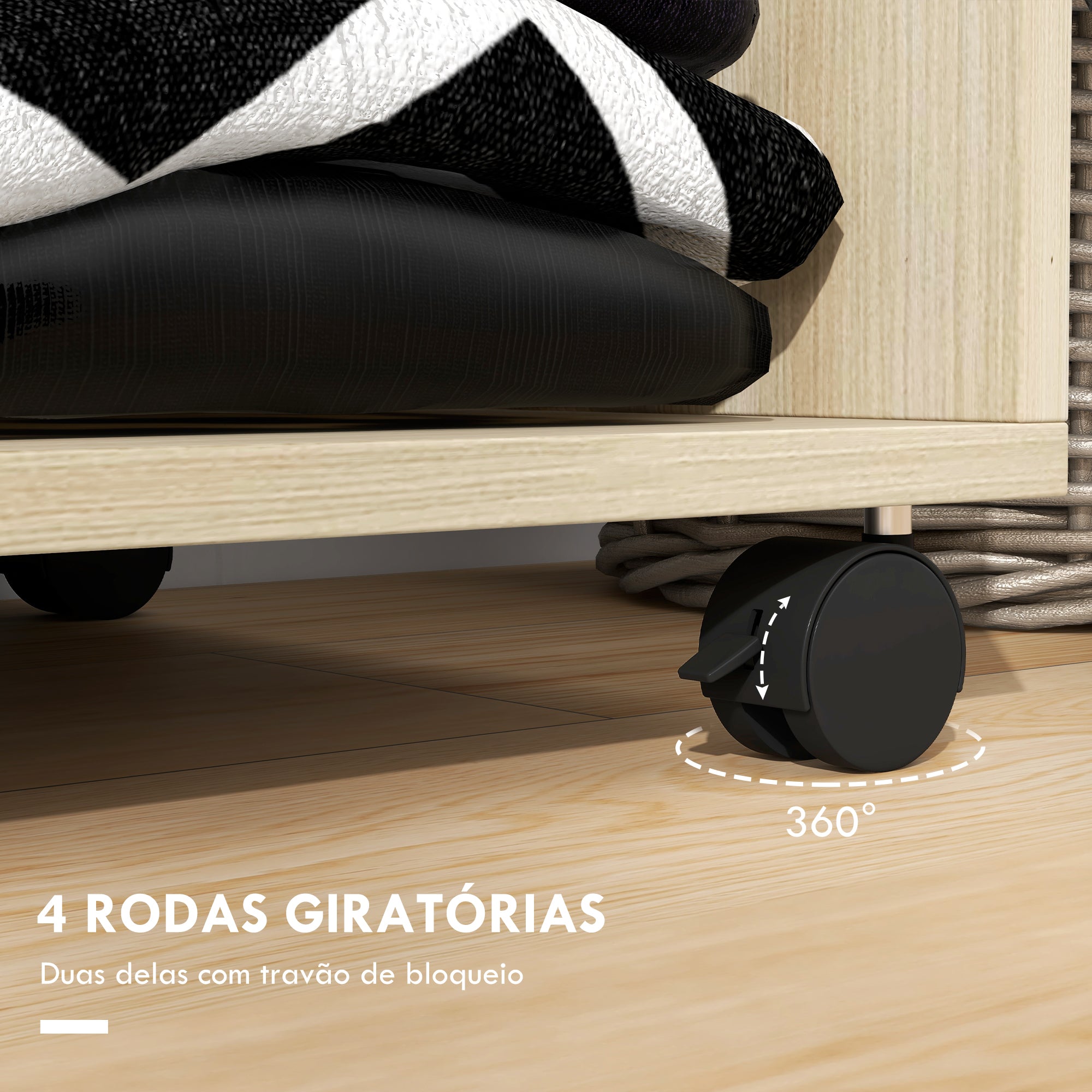 Roupeiro Aberto de Madeira com Barra para Pendurar e Prateleiras Organizadoras - 60x40x128cm - Cor de Carvalho