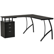 Secretária de Canto em Formato de L 143,5x143,5x76cm Preto