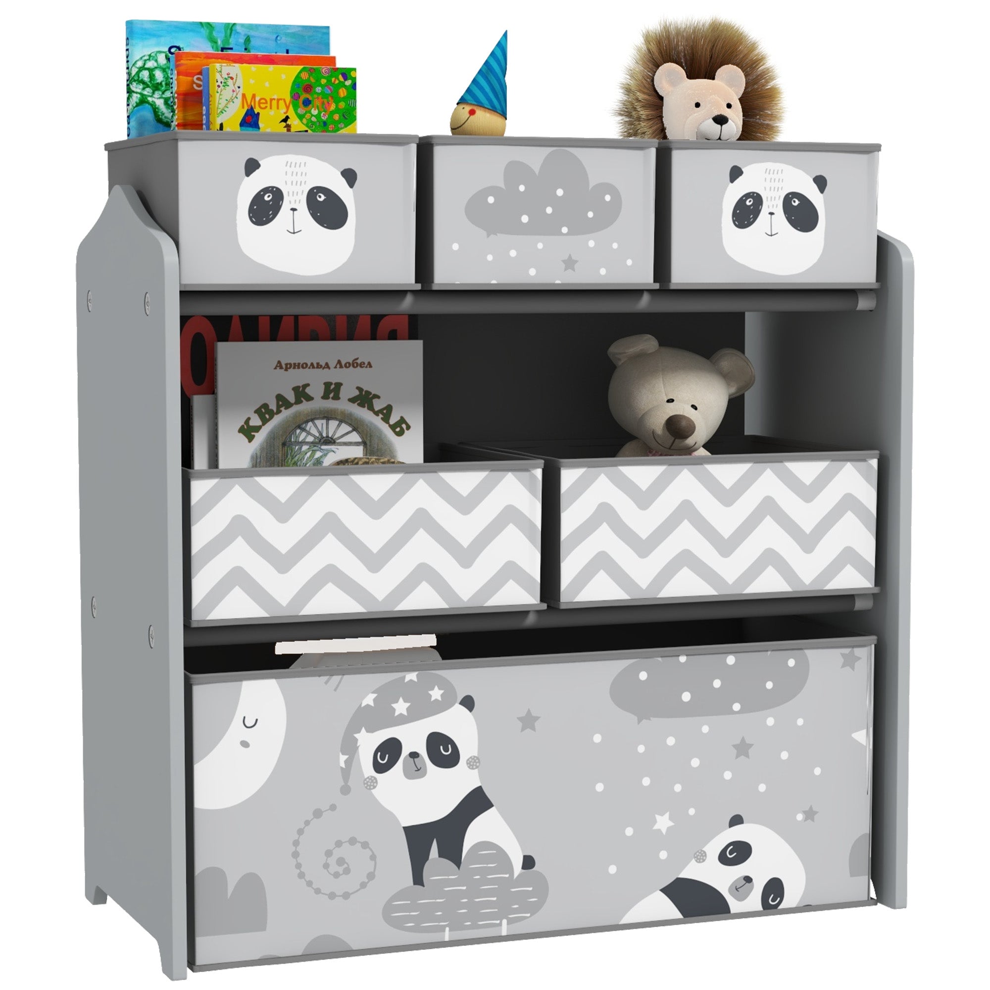 Estante Organizadora de Brinquedos Cinzenta 63x30x66 cm