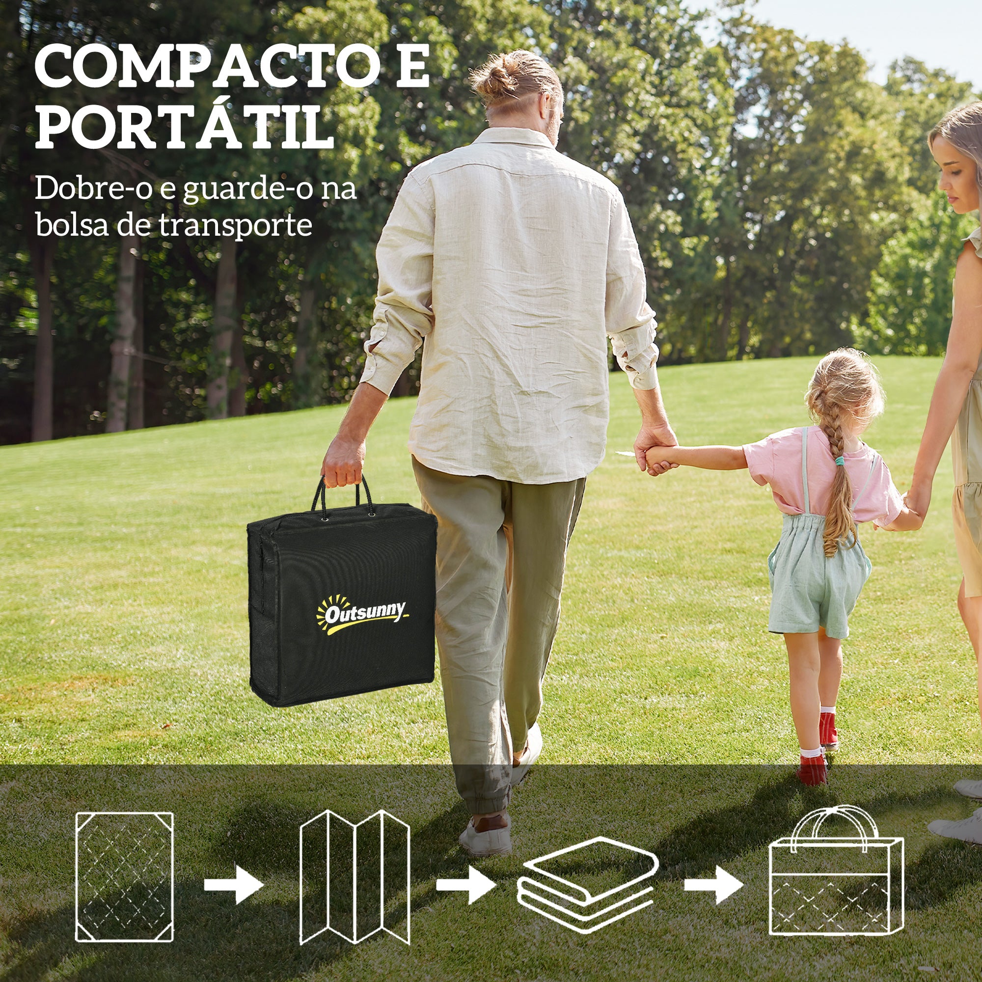 Tapete de Exterior Reversível 182x274 cm Preto e Branco