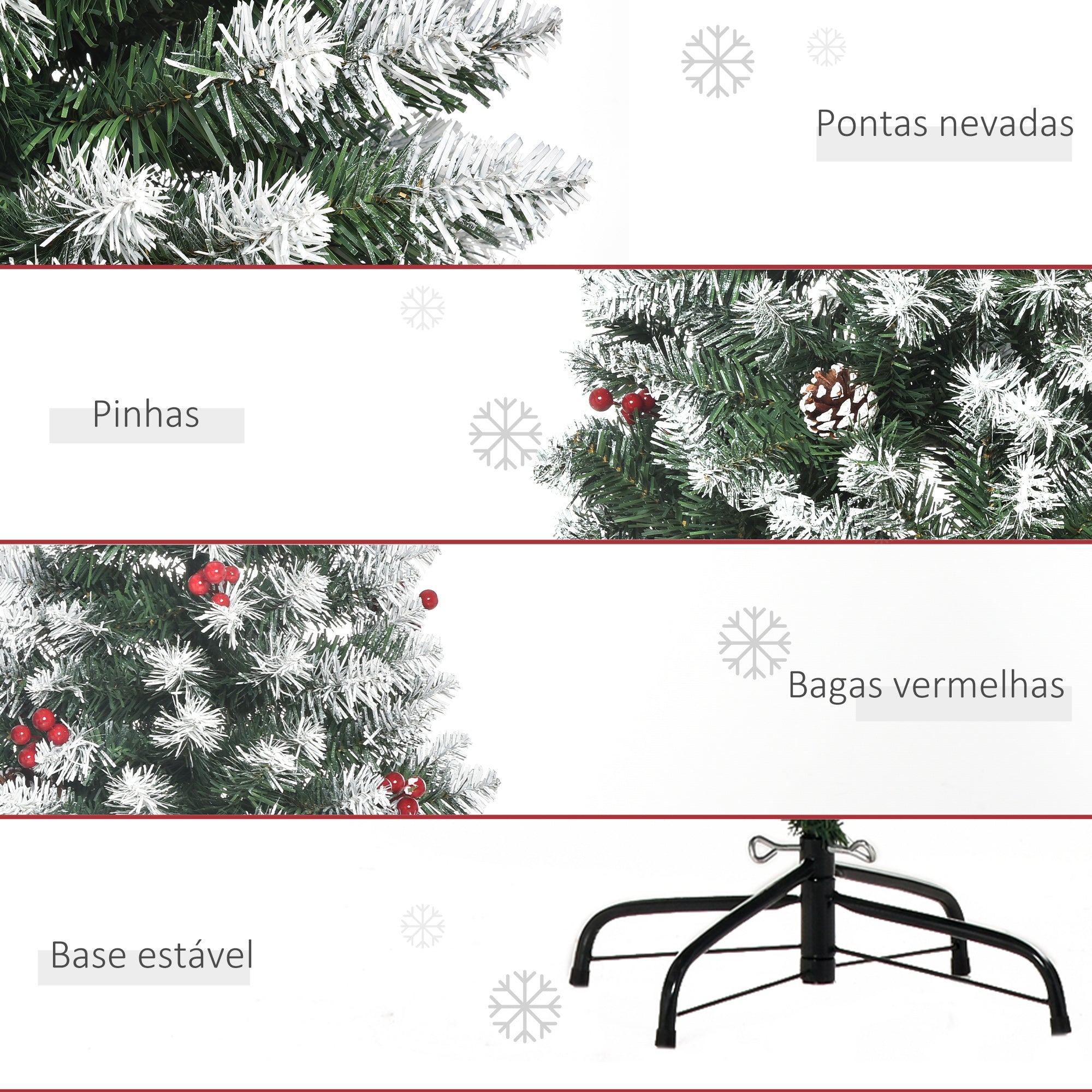 Árvore de Natal Artificial – 180 cm – Verde – PVC