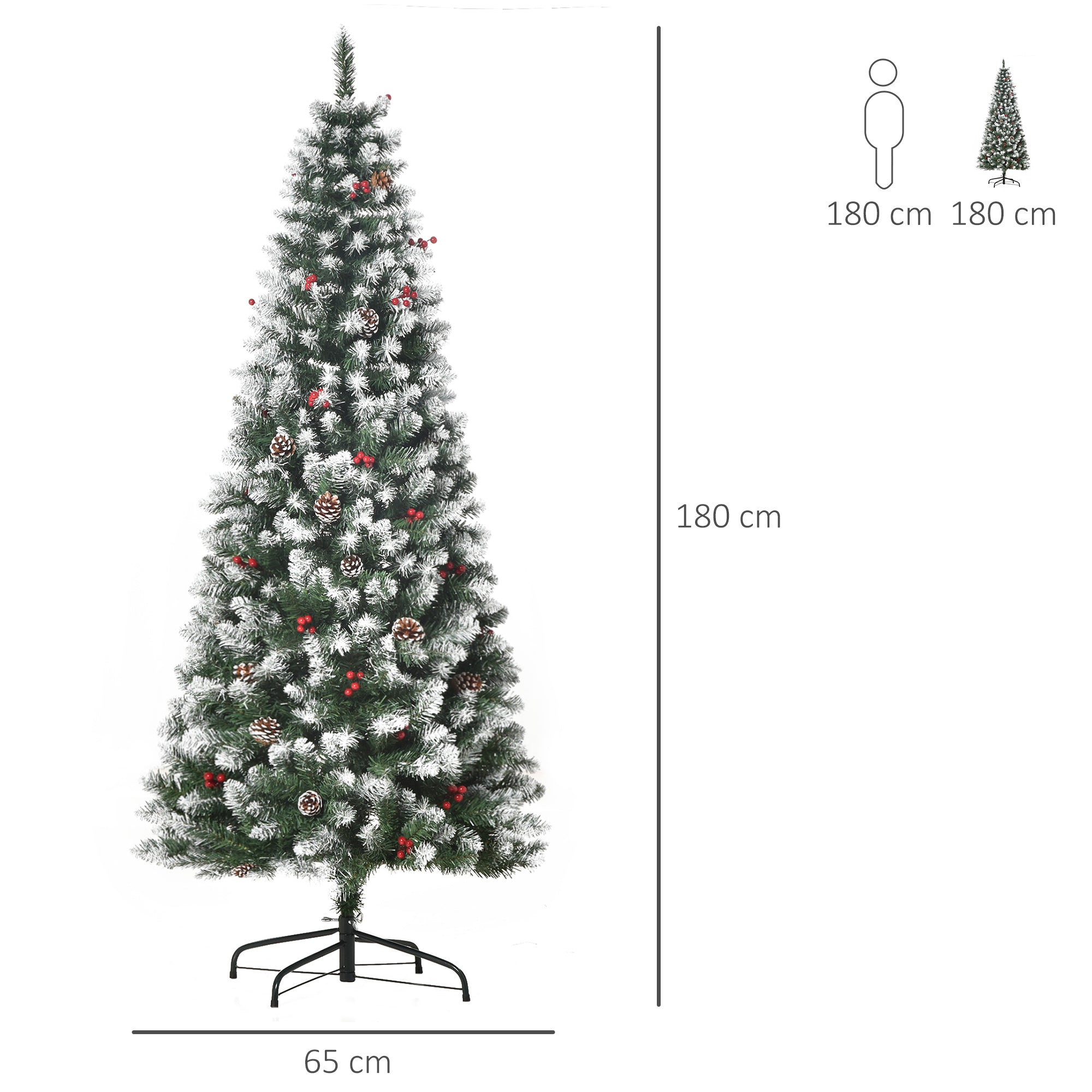 Árvore de Natal Artificial – 180 cm – Verde – PVC