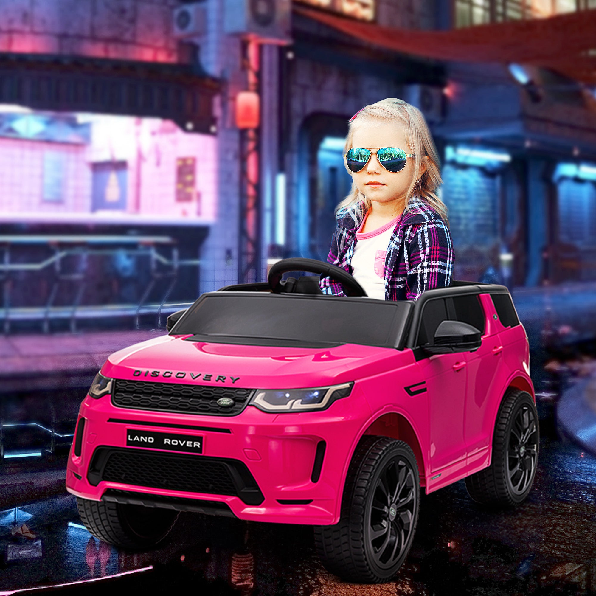 Carro Elétrico Infantil Rosa 106x65,5x51 cm com Licença Land Rover