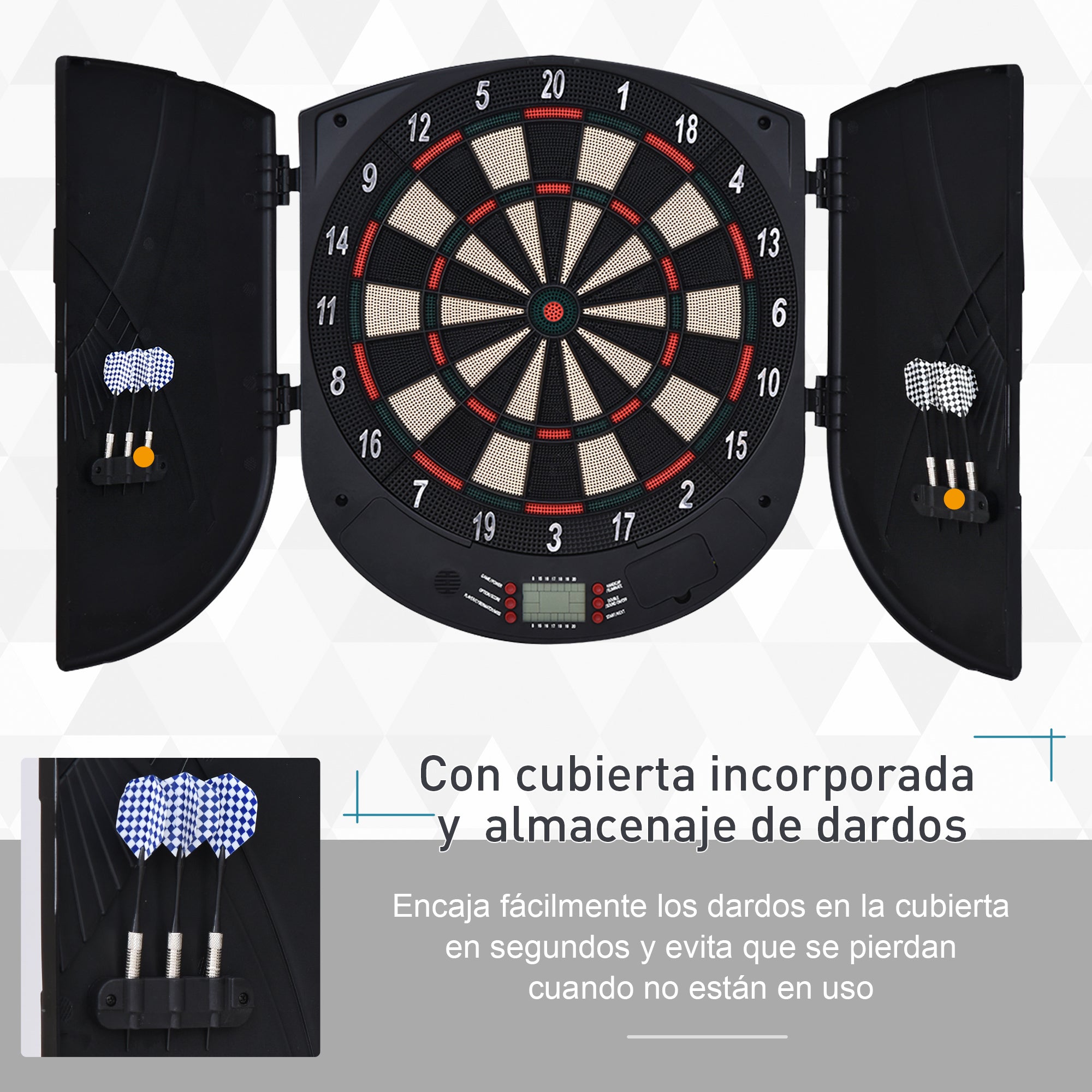 Alvo Eletrónico Digital com 6 Dardos 46,5x4,4x50,5 cm - Preto e Laranja Escuro