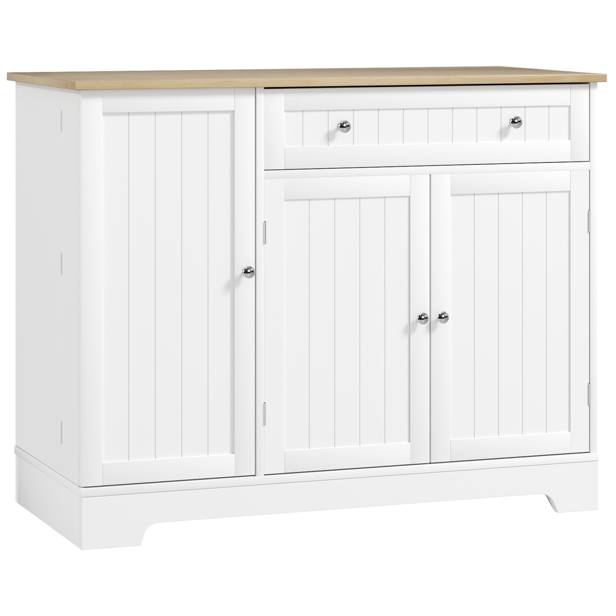 Aparador de Cozinha 105x40x83 cm Branco e Madeira