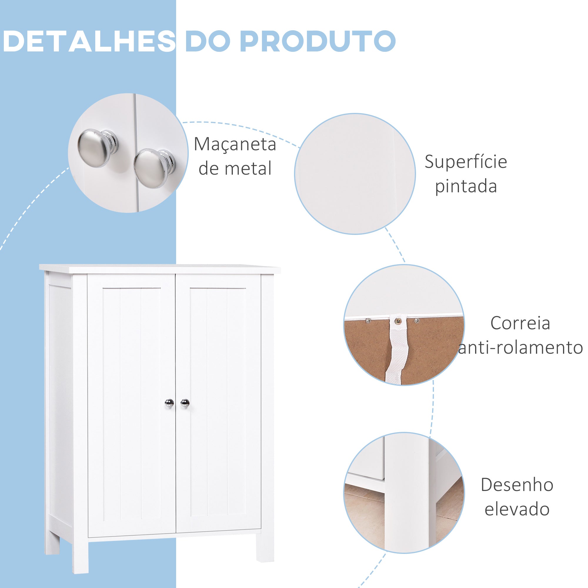 Armário de Casa de Banho Compacto 60x30x80cm - Branco