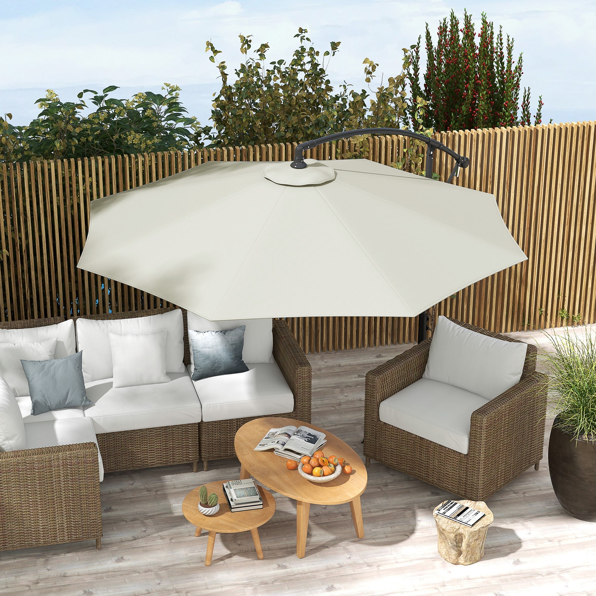 Toldo de Substituição Ø295 cm Creme Branco para Chapéu de Sol