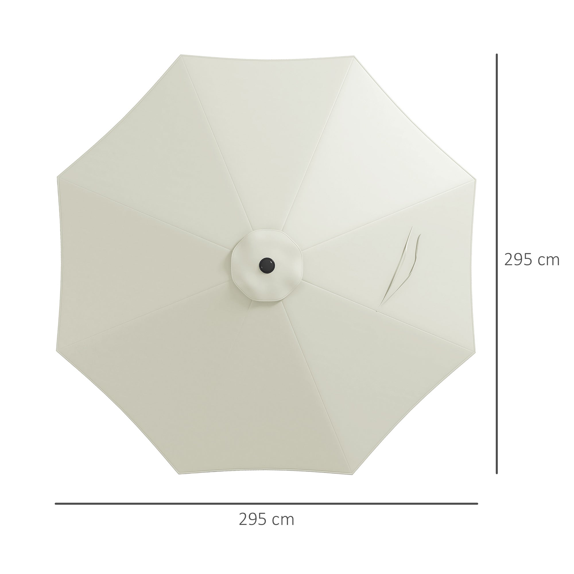 Toldo de Substituição Ø295 cm Creme Branco para Chapéu de Sol