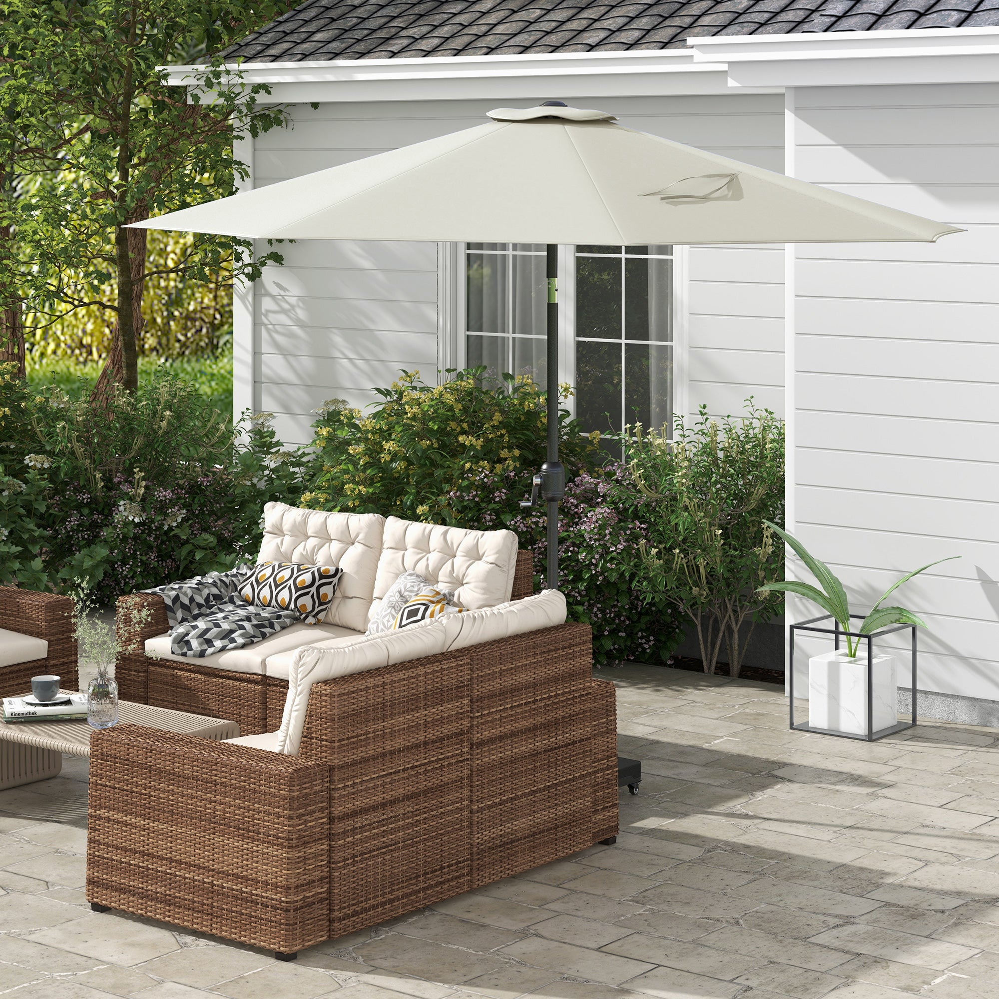 Toldo de Substituição Ø295 cm Creme Branco para Chapéu de Sol