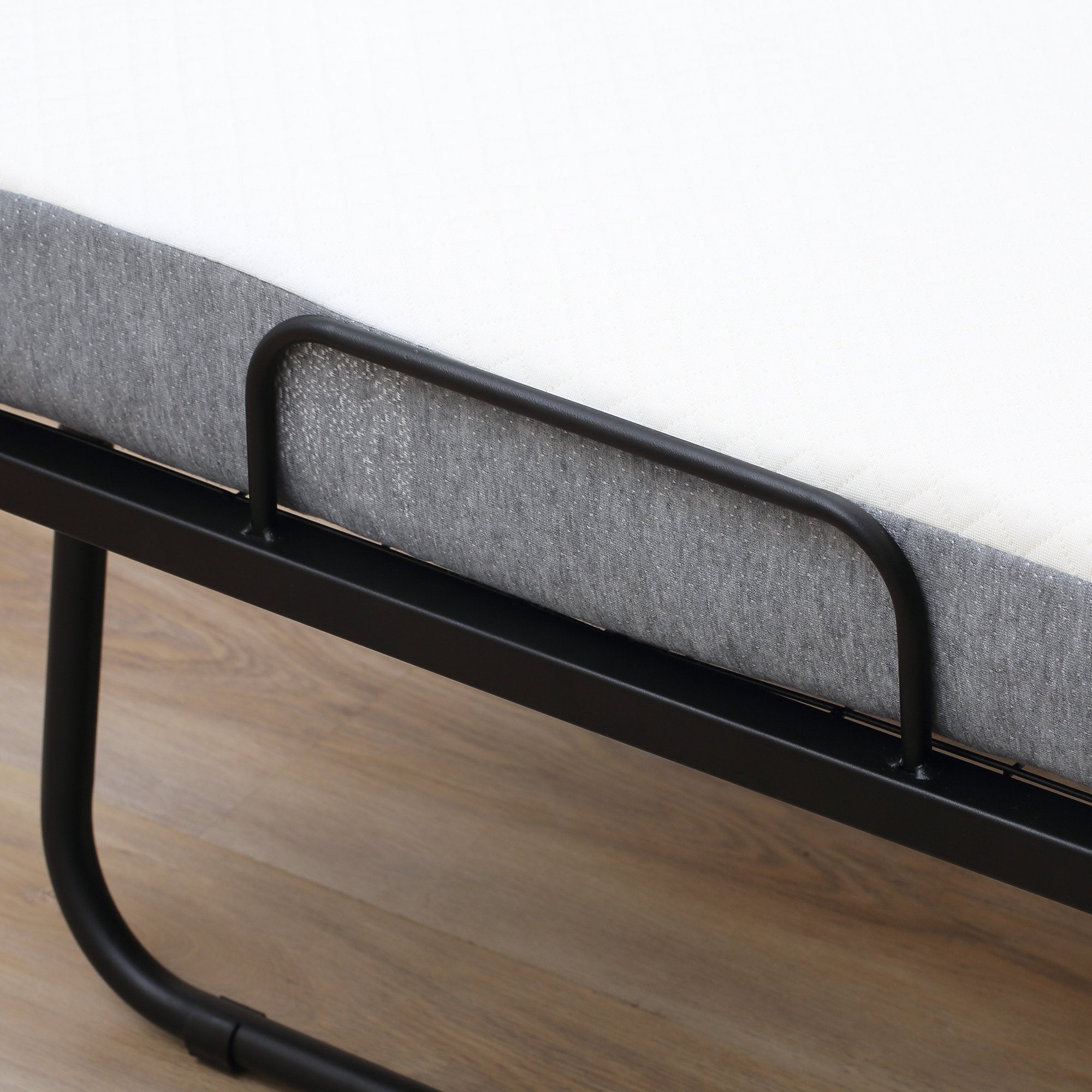 Cama Dobrável – 200x90x42,5cm – Branco e Preto – Aço