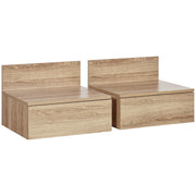 Mesas de Cabeceira Flutuantes Conjunto de 2 - Cor de Madeira Natural 43x36,5x30,5 cm