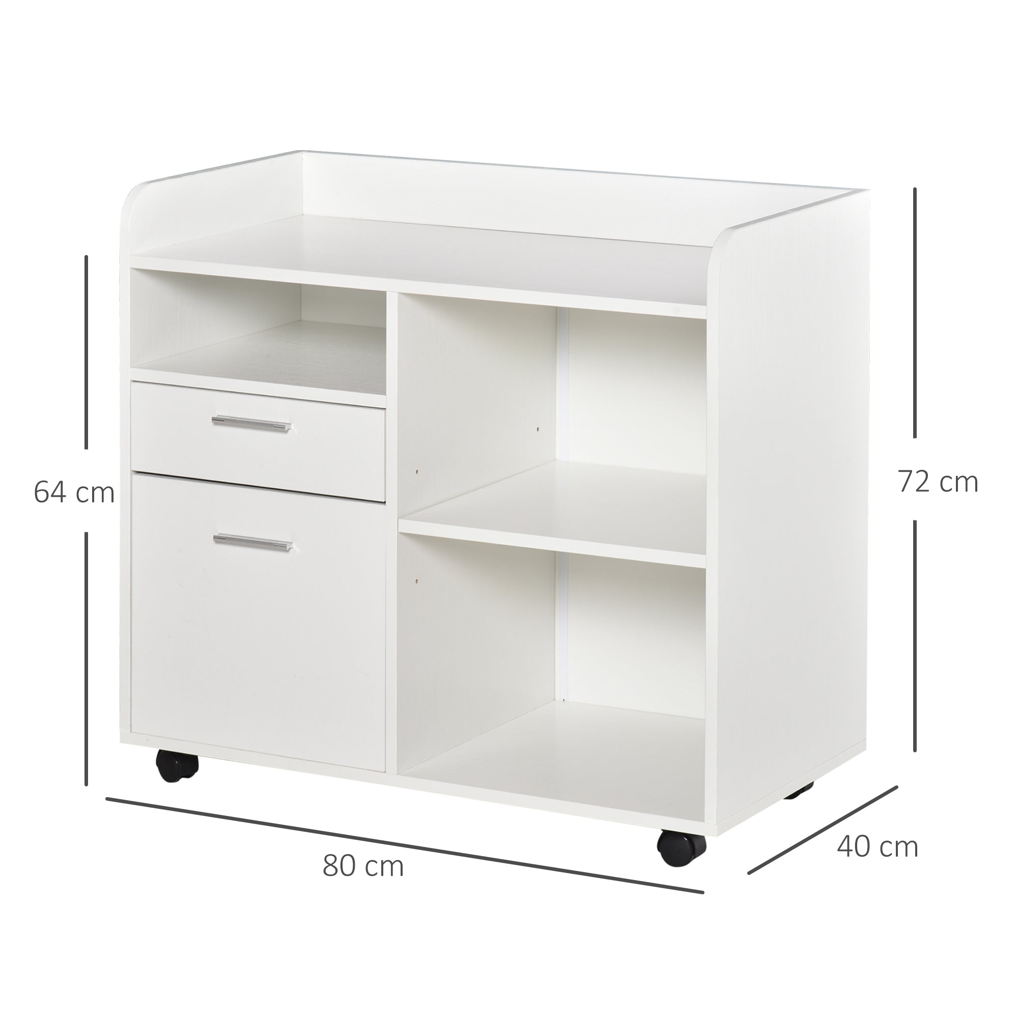 Armário para Impressora Multifuncional - Branco 80x40x72 cm