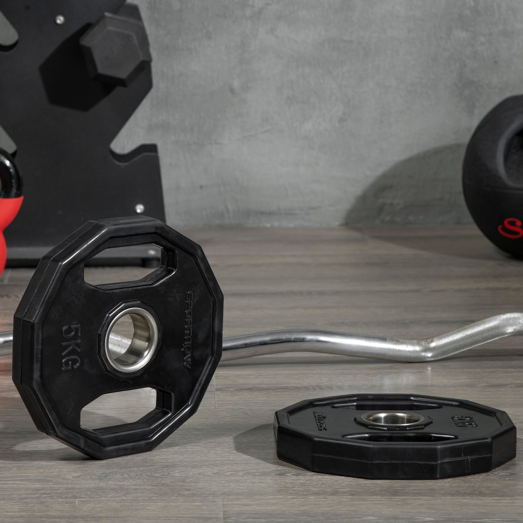 Conjunto de 2 Discos de Pesos Olimpicos 5kg Preto Ø24x3,5 cm