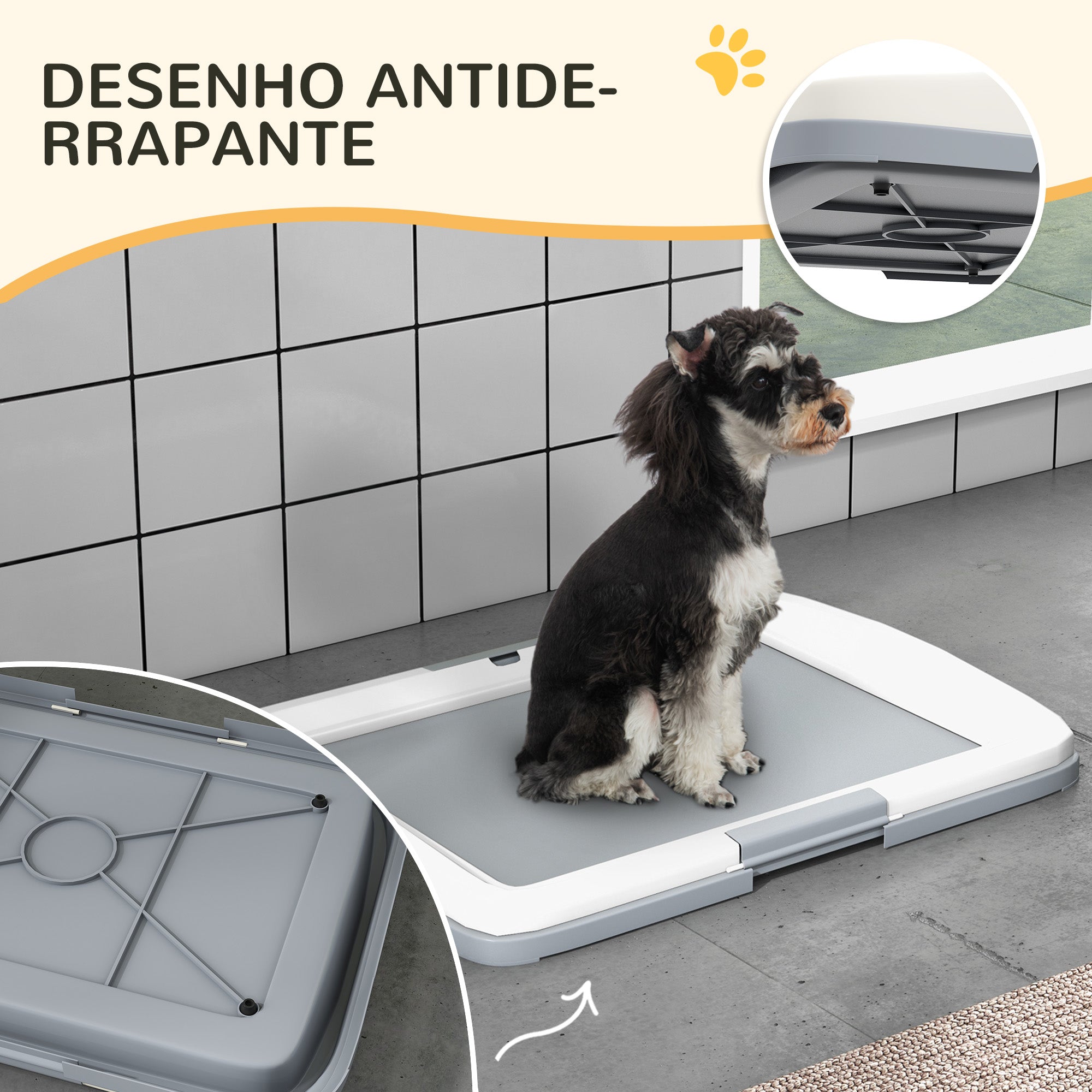 Bandeja Sanitária para Cães 63x48,5x6 cm - Cinza