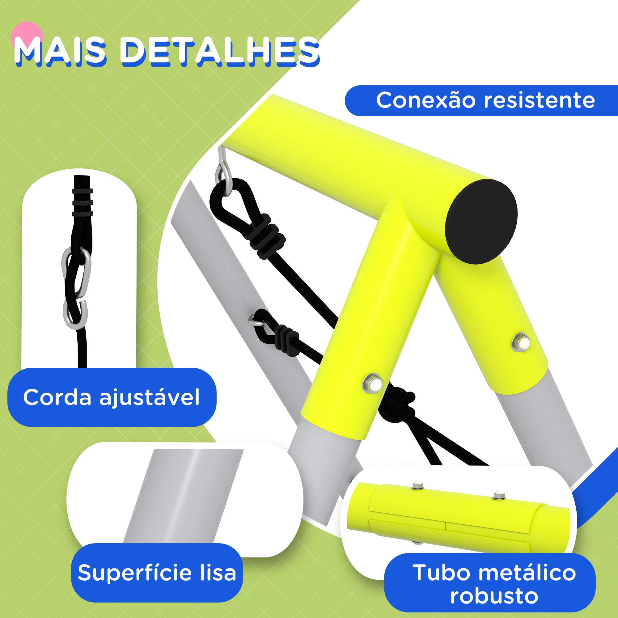 Baloiço para Crianças Verde 260x185x180 cm - Diversão ao Ar Livre Garantida!