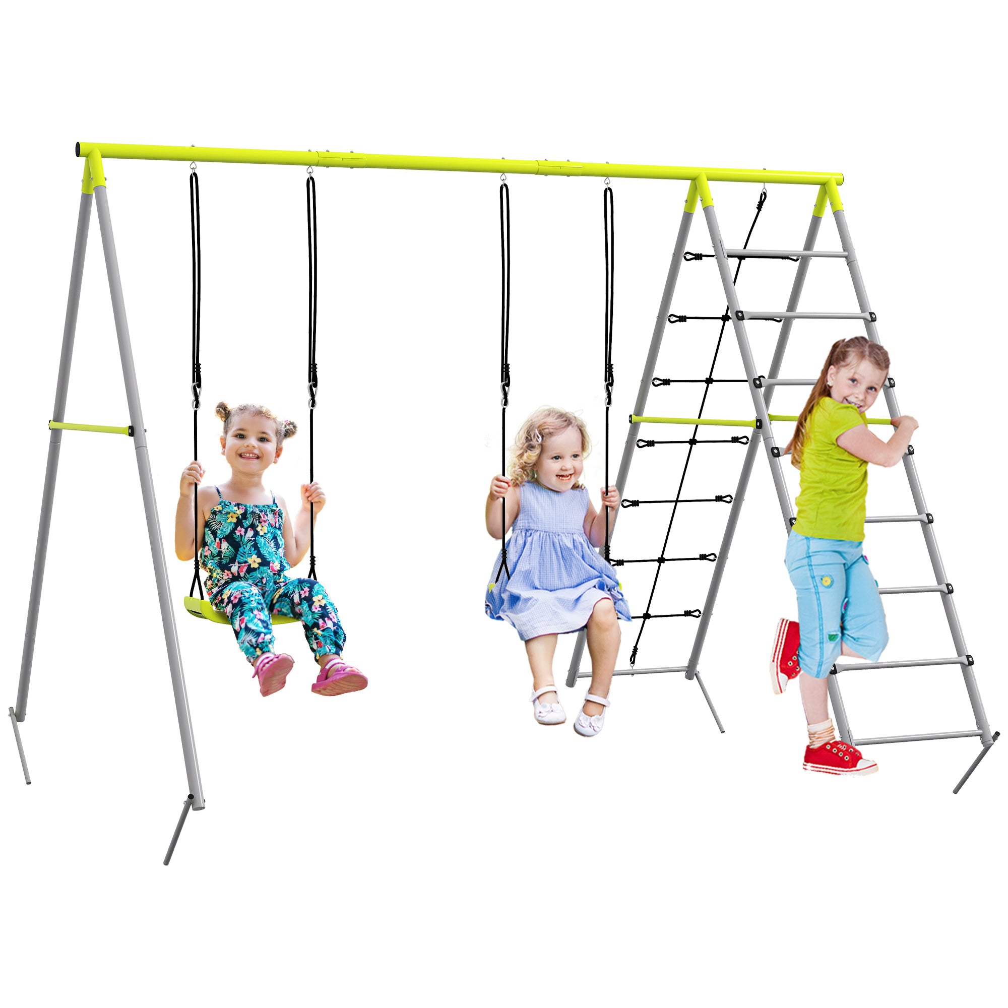 Baloiço para Crianças Verde 260x185x180 cm - Diversão ao Ar Livre Garantida!