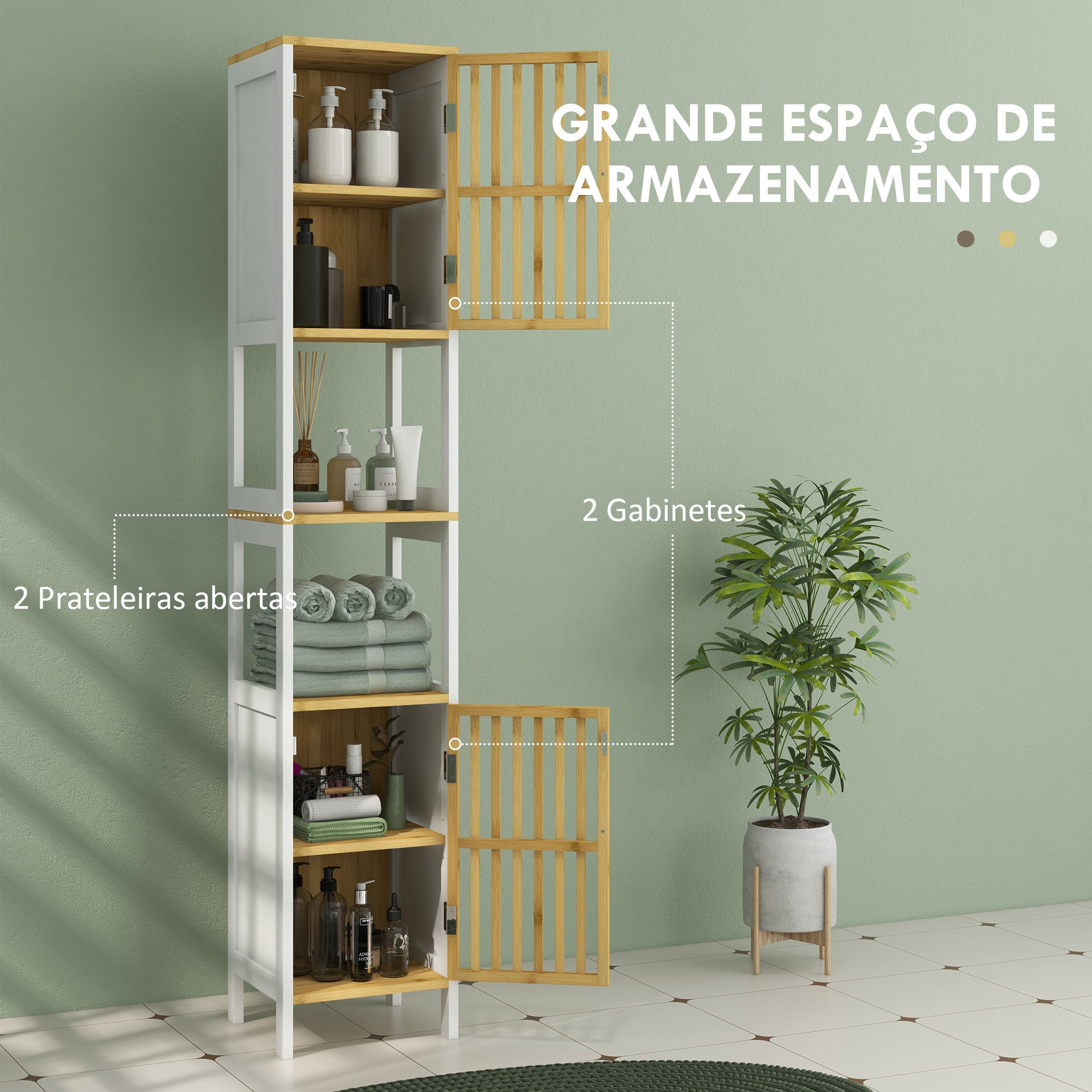 Coluna de Casa de Banho Alto Branco 32x30x172 cm