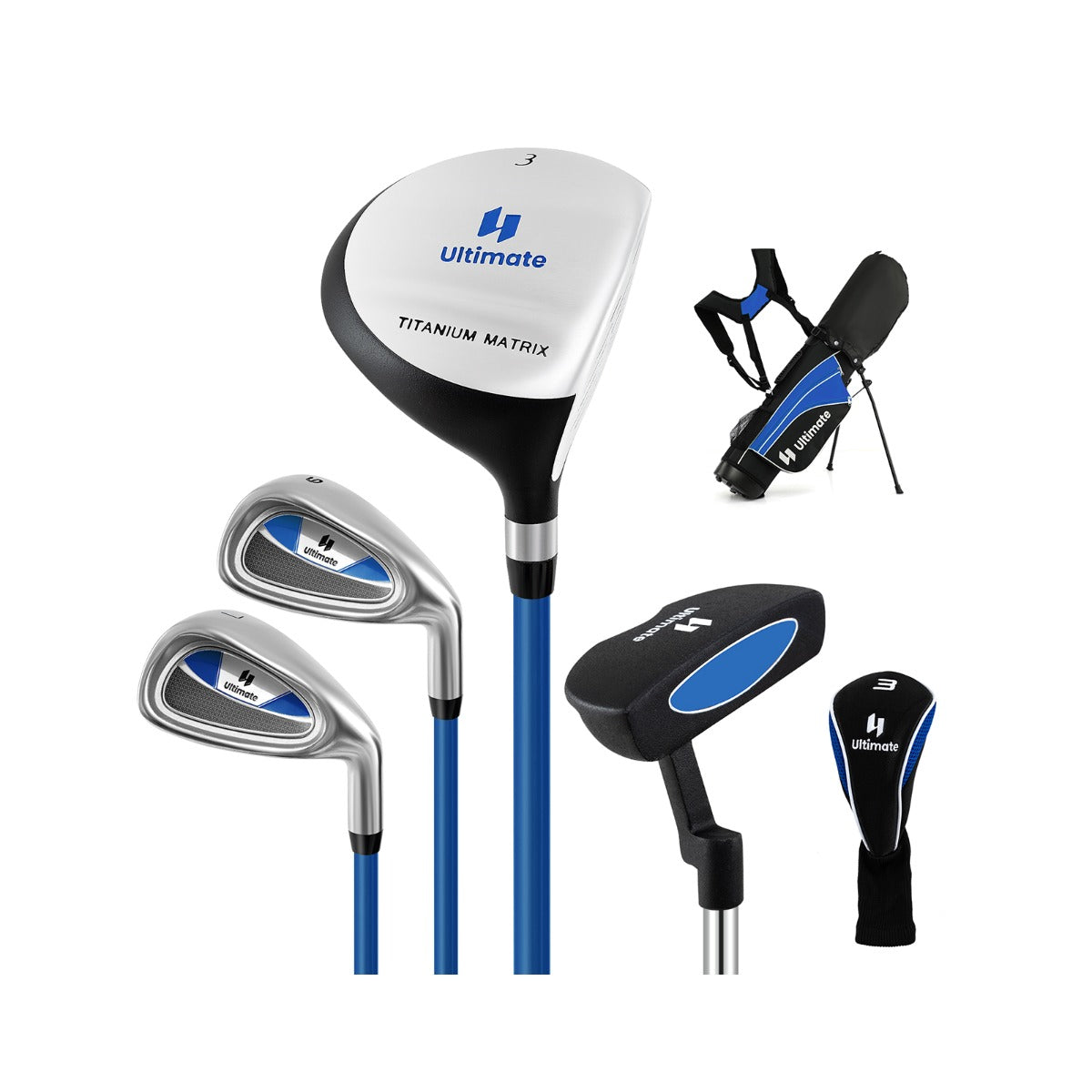 Juego Completo de Palos de Golf para Niños - Azul