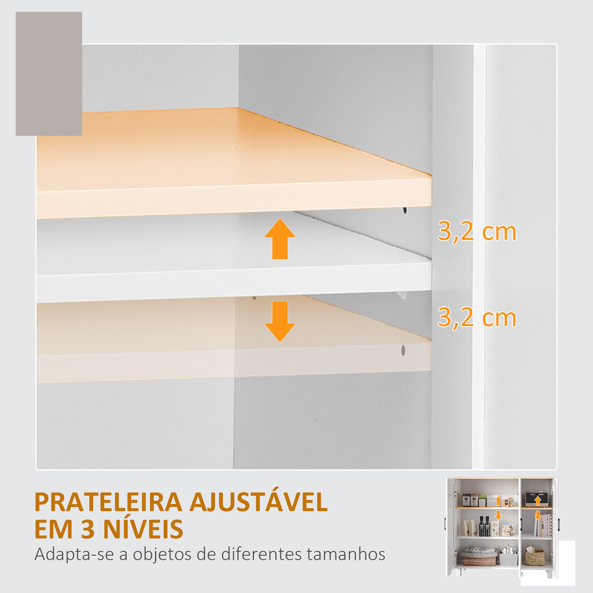 Aparador de Cozinha Estilo Nórdico 90x30x90 cm Branco e Madeira