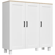 Aparador de Cozinha Estilo Nórdico 90x30x90 cm Branco e Madeira